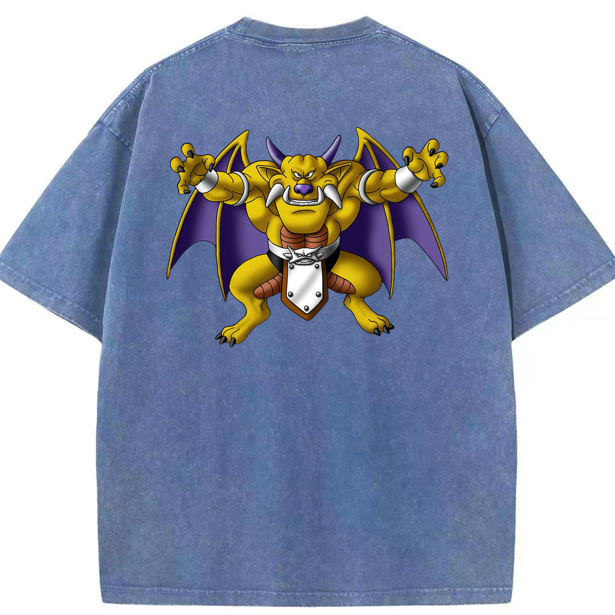 （画像用） ドラゴンクエスト Doragon Kuesuto Dragon Quest 綿100% ヴィンテージ風 半袖Tシャツ（背面プリント）