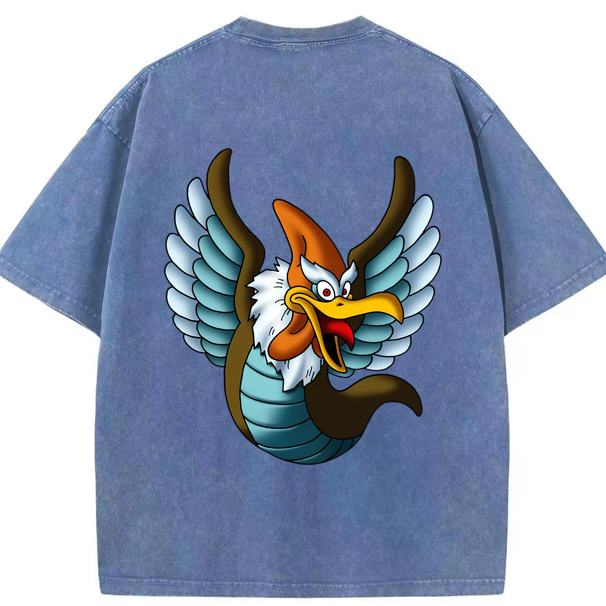 （画像用） ドラゴンクエスト Doragon Kuesuto Dragon Quest 綿100% ヴィンテージ風 半袖Tシャツ（背面プリント）