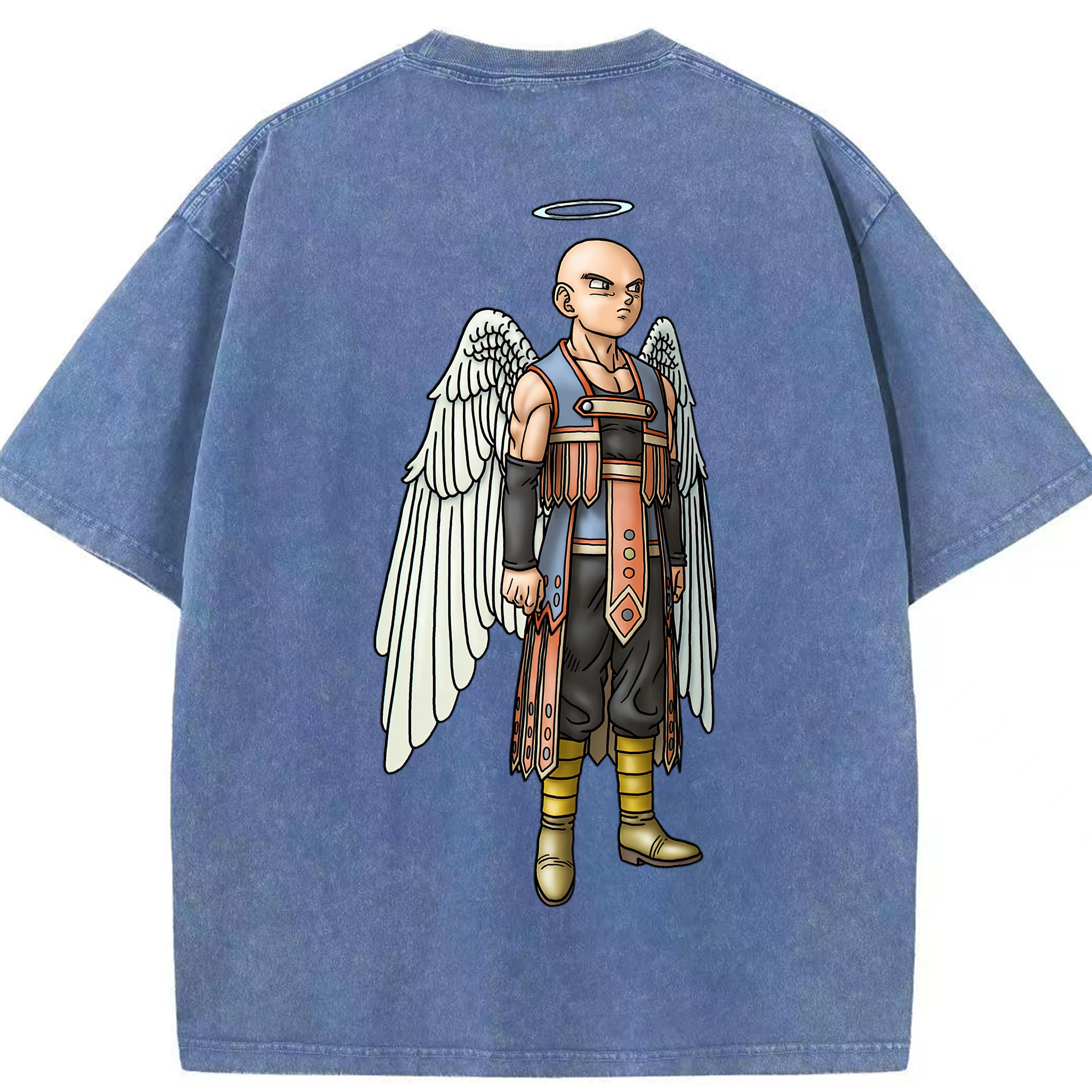 （画像用） ドラゴンクエスト Doragon Kuesuto Dragon Quest 綿100% ヴィンテージ風 半袖Tシャツ（背面プリント）