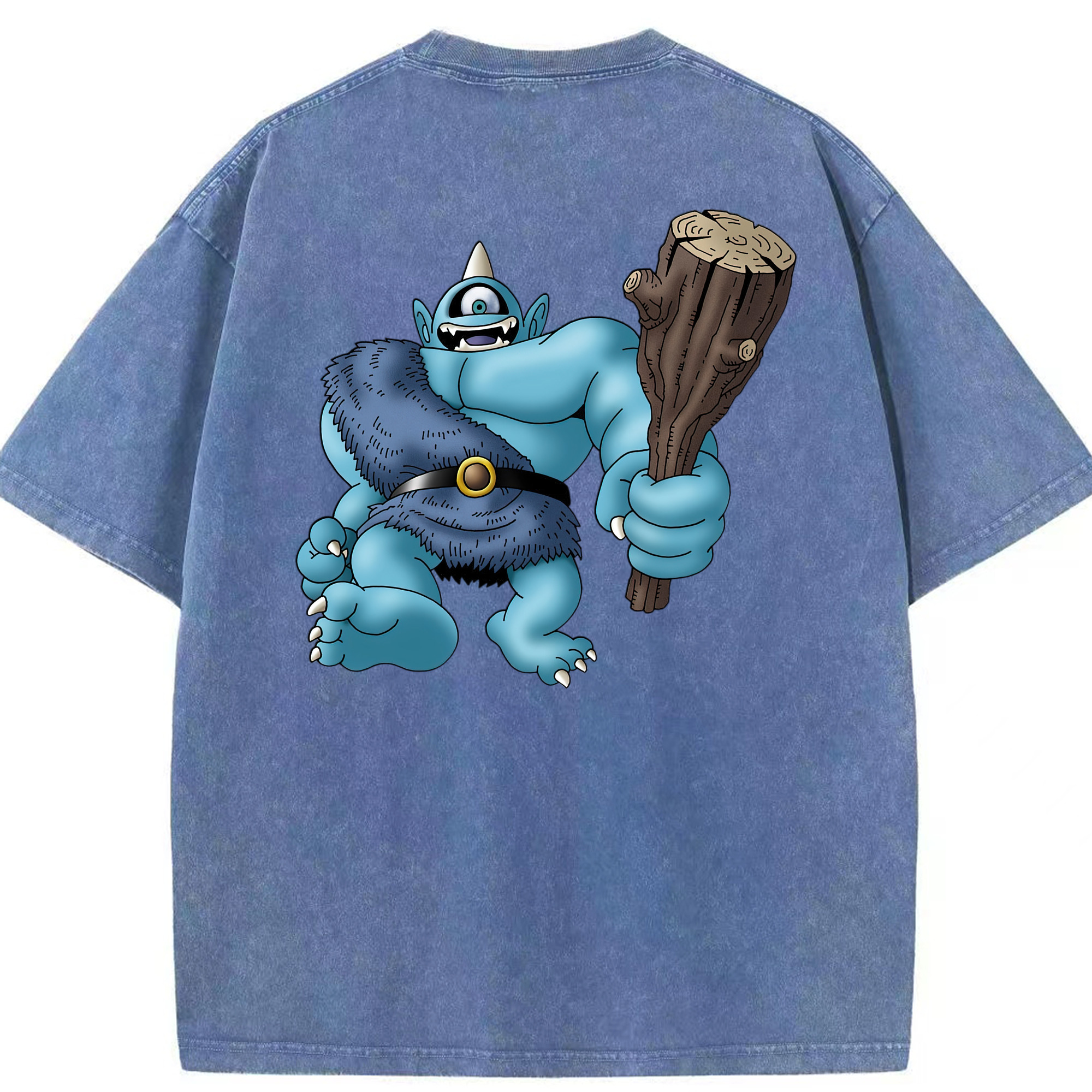 （画像用） ドラゴンクエスト Doragon Kuesuto Dragon Quest 綿100% ヴィンテージ風 半袖Tシャツ（背面プリント）