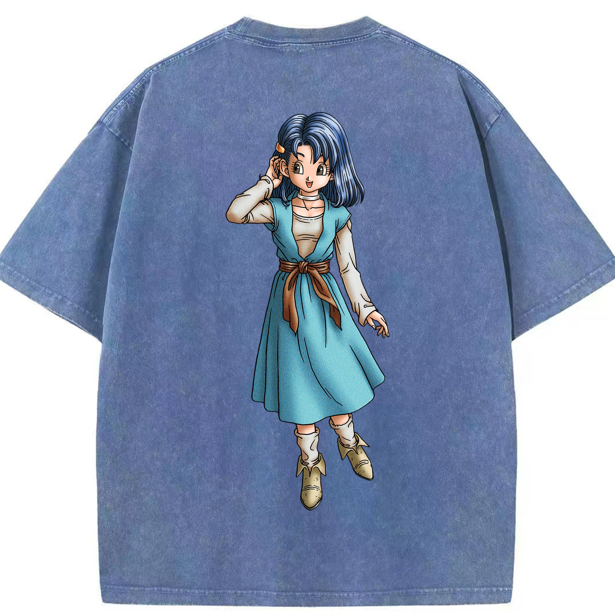 （画像用） ドラゴンクエスト Doragon Kuesuto Dragon Quest 綿100% ヴィンテージ風 半袖Tシャツ（背面プリント）