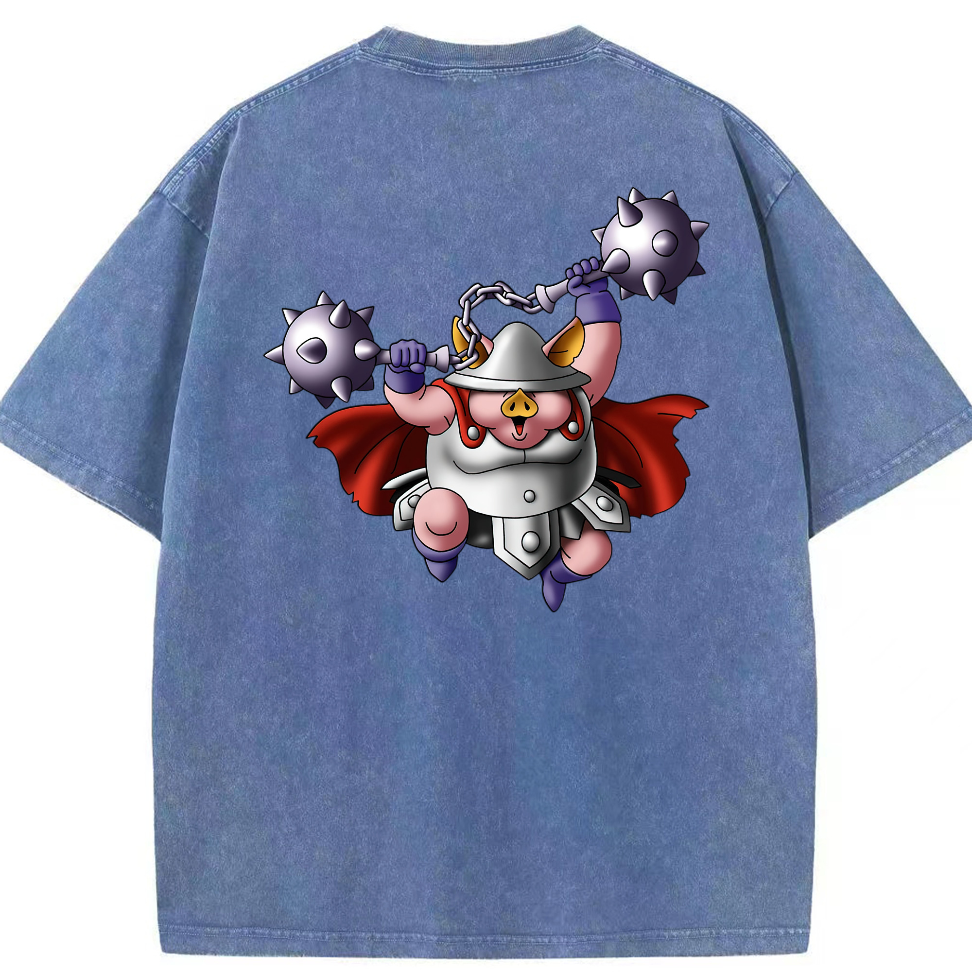 （画像用） ドラゴンクエスト Doragon Kuesuto Dragon Quest 綿100% ヴィンテージ風 半袖Tシャツ（背面プリント）