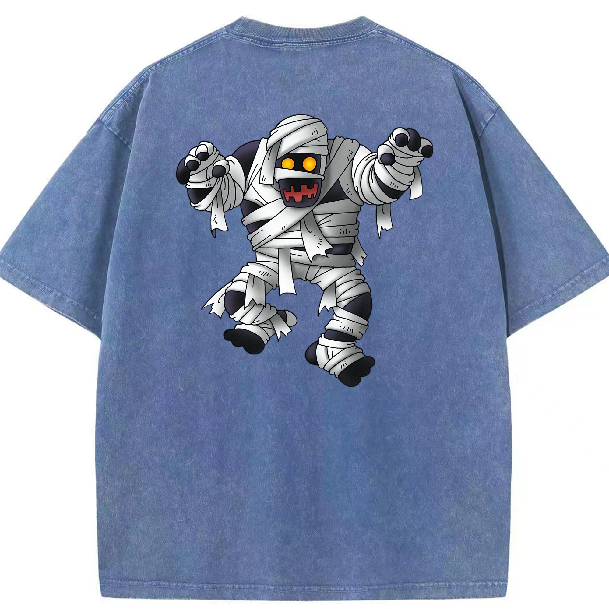 （画像用） ドラゴンクエスト Doragon Kuesuto Dragon Quest 綿100% ヴィンテージ風 半袖Tシャツ（背面プリント）