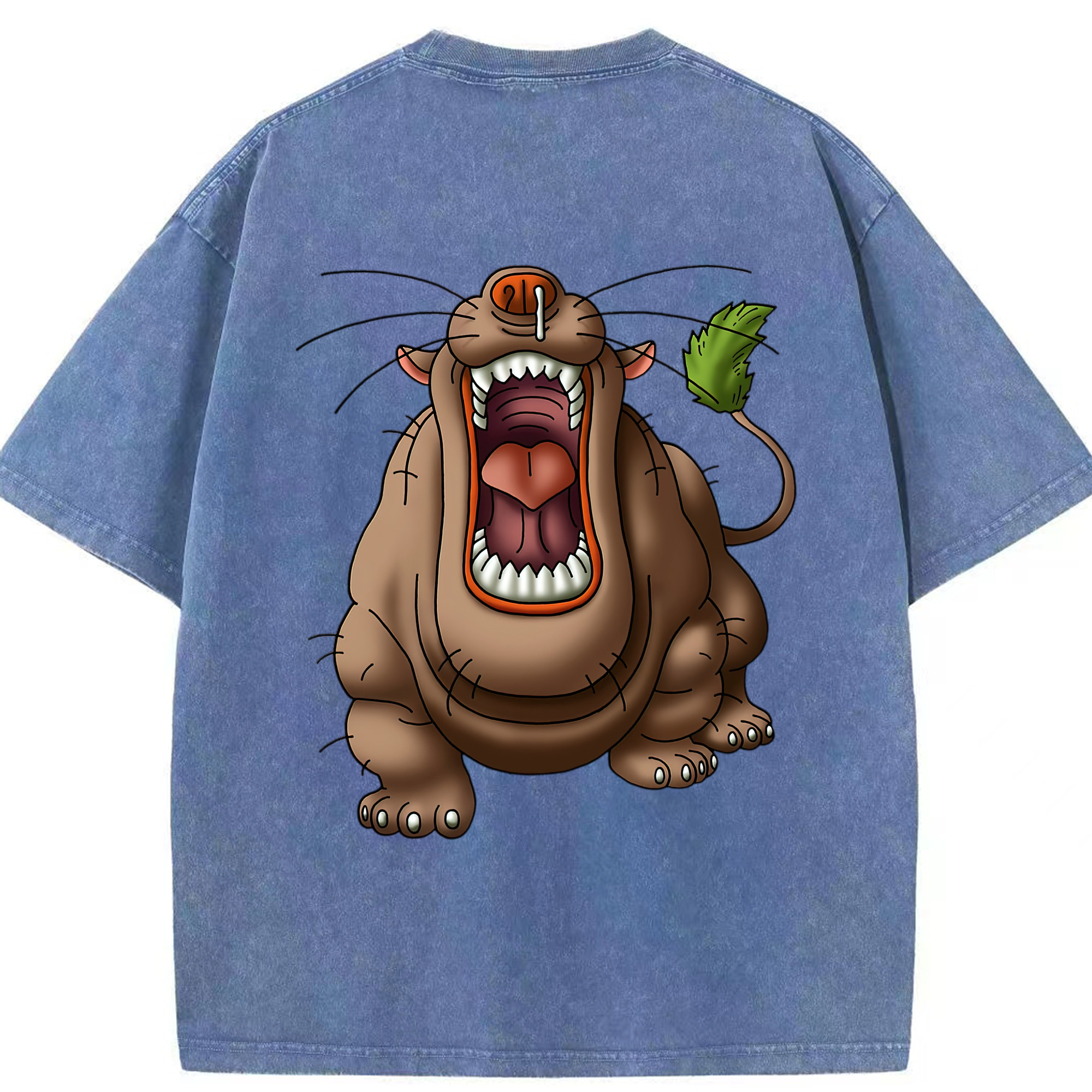 （画像用） ドラゴンクエスト Doragon Kuesuto Dragon Quest 綿100% ヴィンテージ風 半袖Tシャツ（背面プリント）