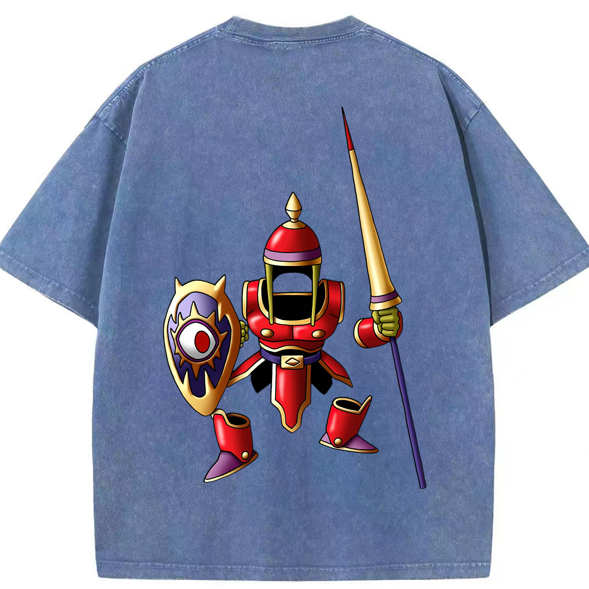（画像用） ドラゴンクエスト Doragon Kuesuto Dragon Quest 綿100% ヴィンテージ風 半袖Tシャツ（背面プリント）