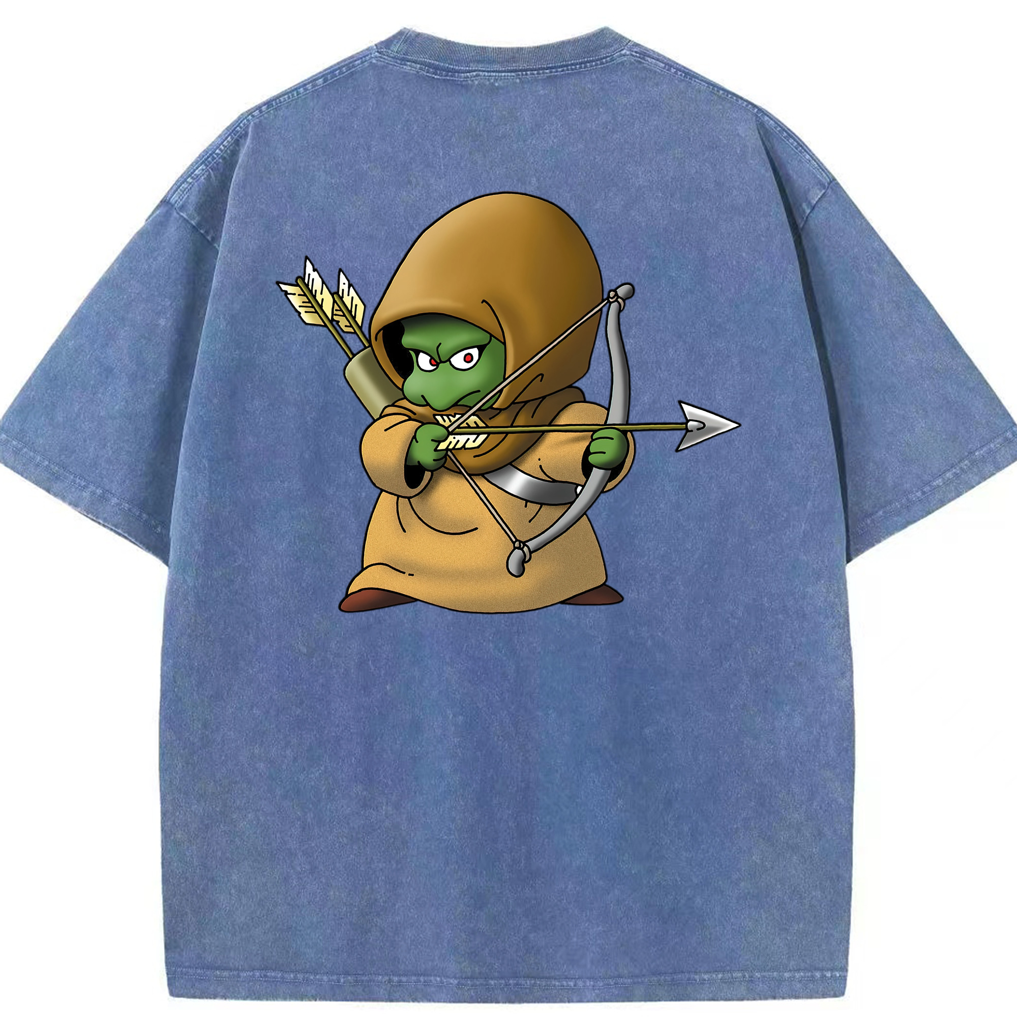 （画像用） ドラゴンクエスト Doragon Kuesuto Dragon Quest 綿100% ヴィンテージ風 半袖Tシャツ（背面プリント）