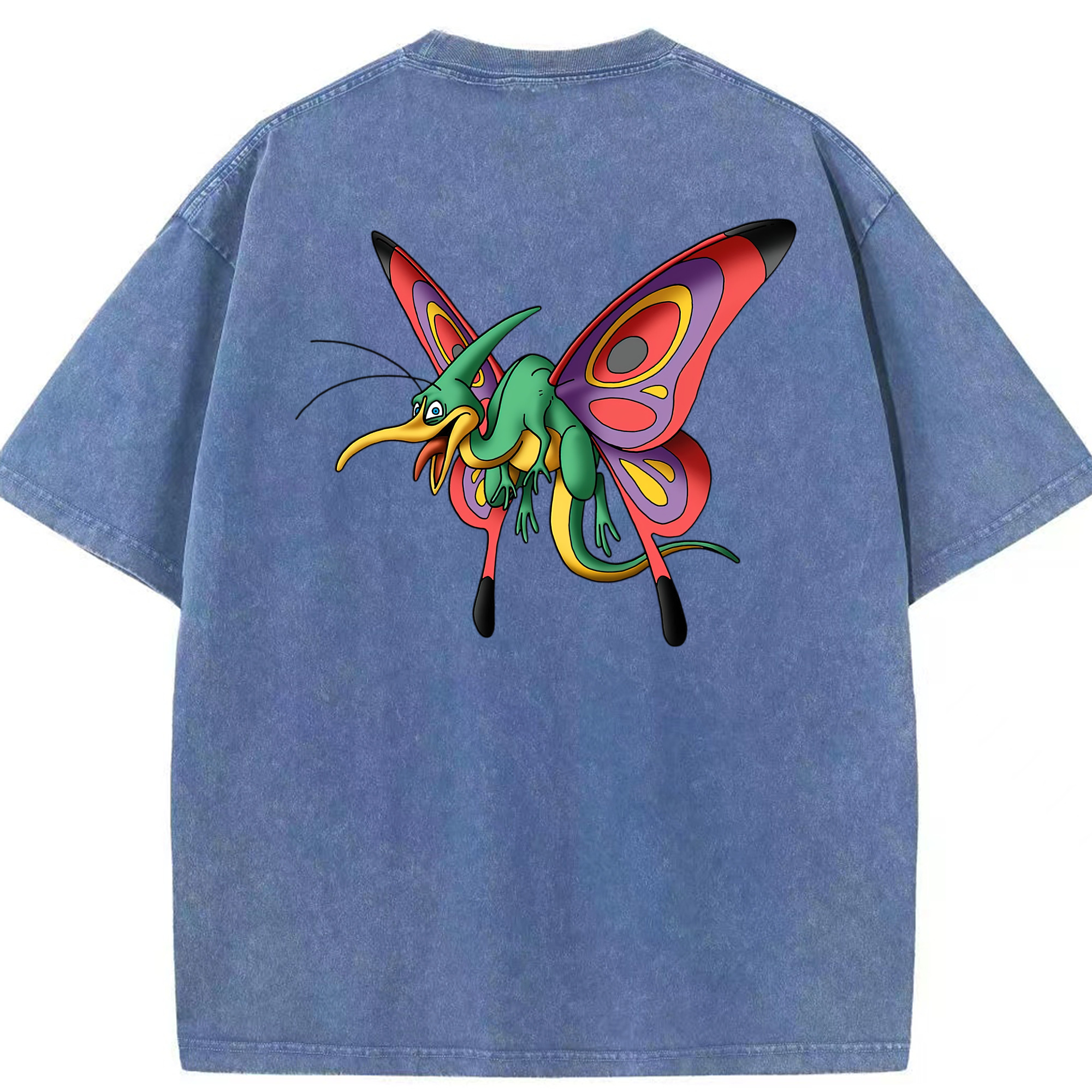 （画像用） ドラゴンクエスト Doragon Kuesuto Dragon Quest 綿100% ヴィンテージ風 半袖Tシャツ（背面プリント）