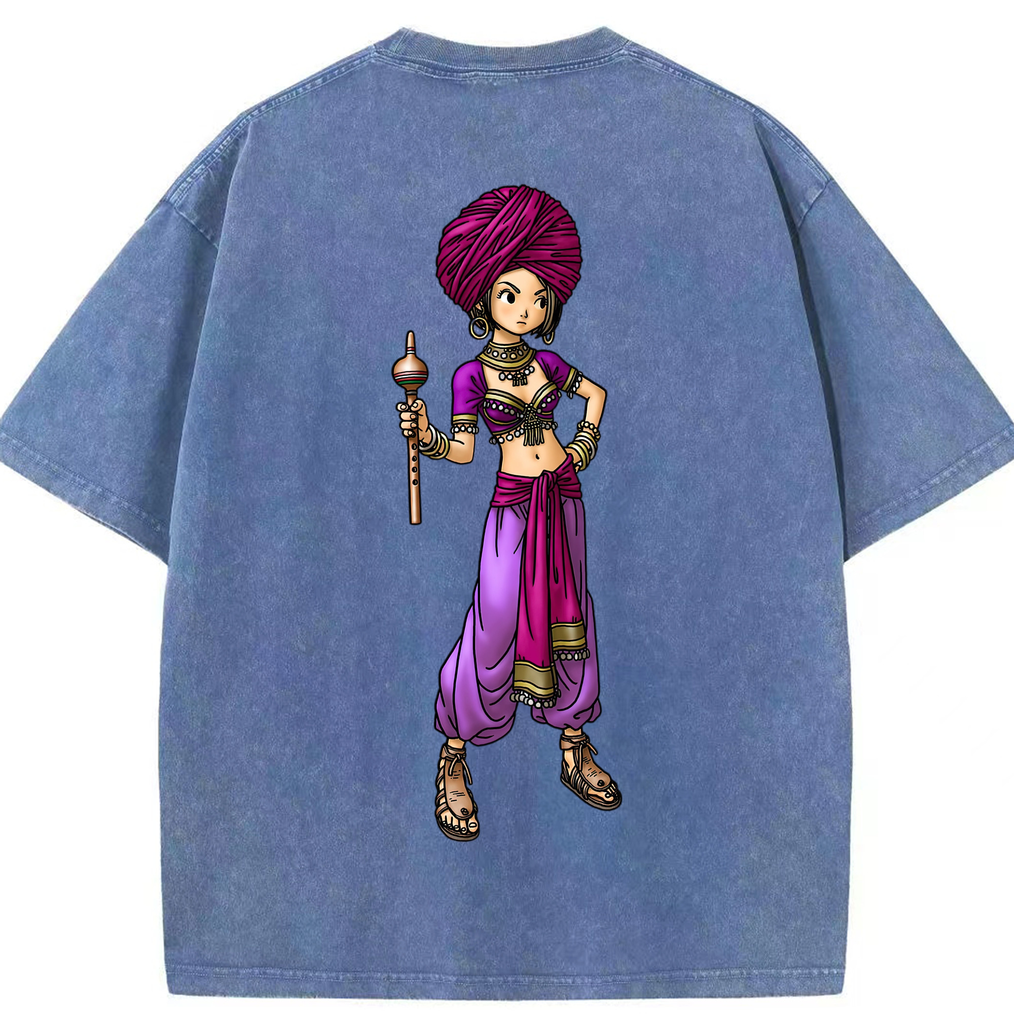 （画像用） ドラゴンクエスト Doragon Kuesuto Dragon Quest 綿100% ヴィンテージ風 半袖Tシャツ（背面プリント）