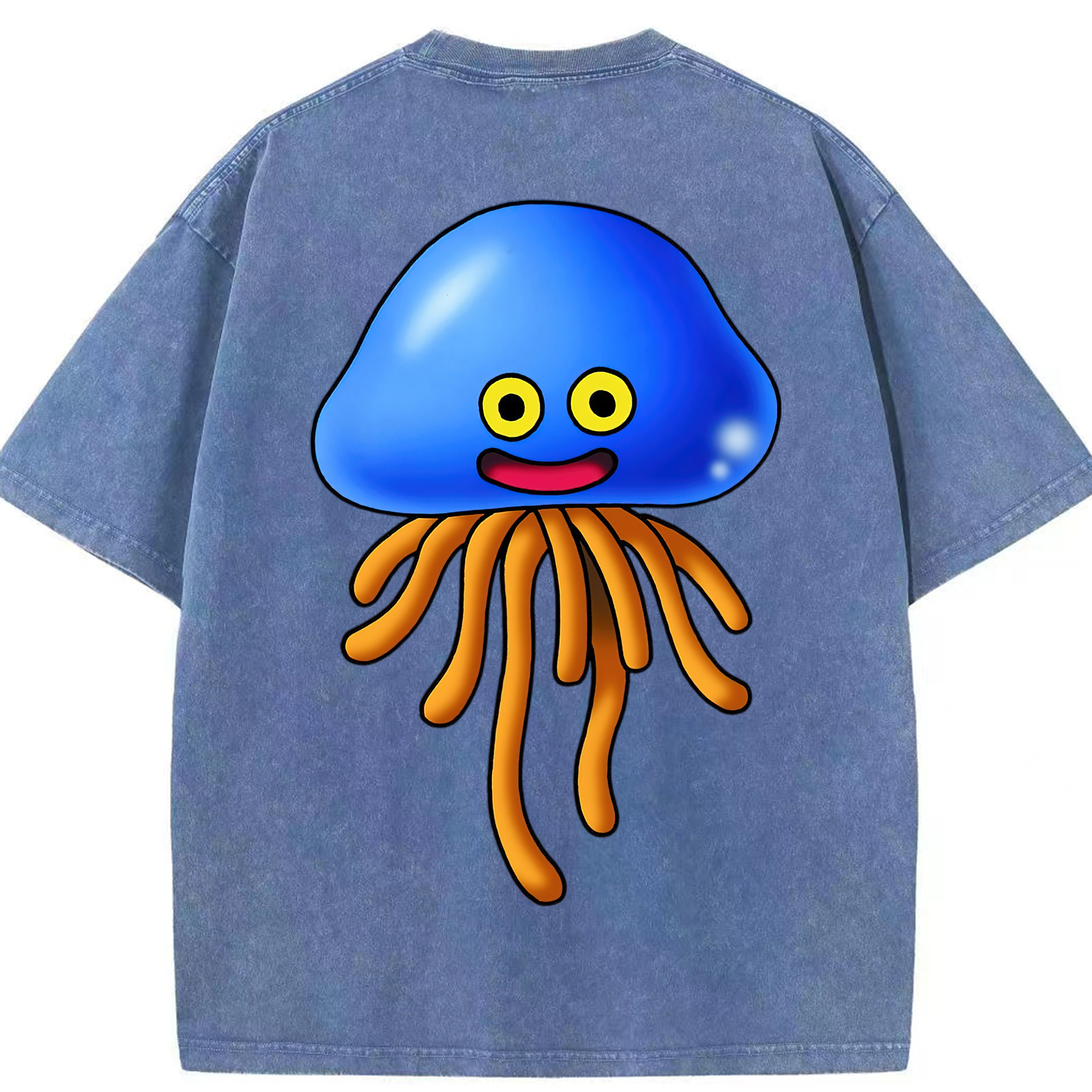 （画像用） ドラゴンクエスト Doragon Kuesuto Dragon Quest 綿100% ヴィンテージ風 半袖Tシャツ（背面プリント）