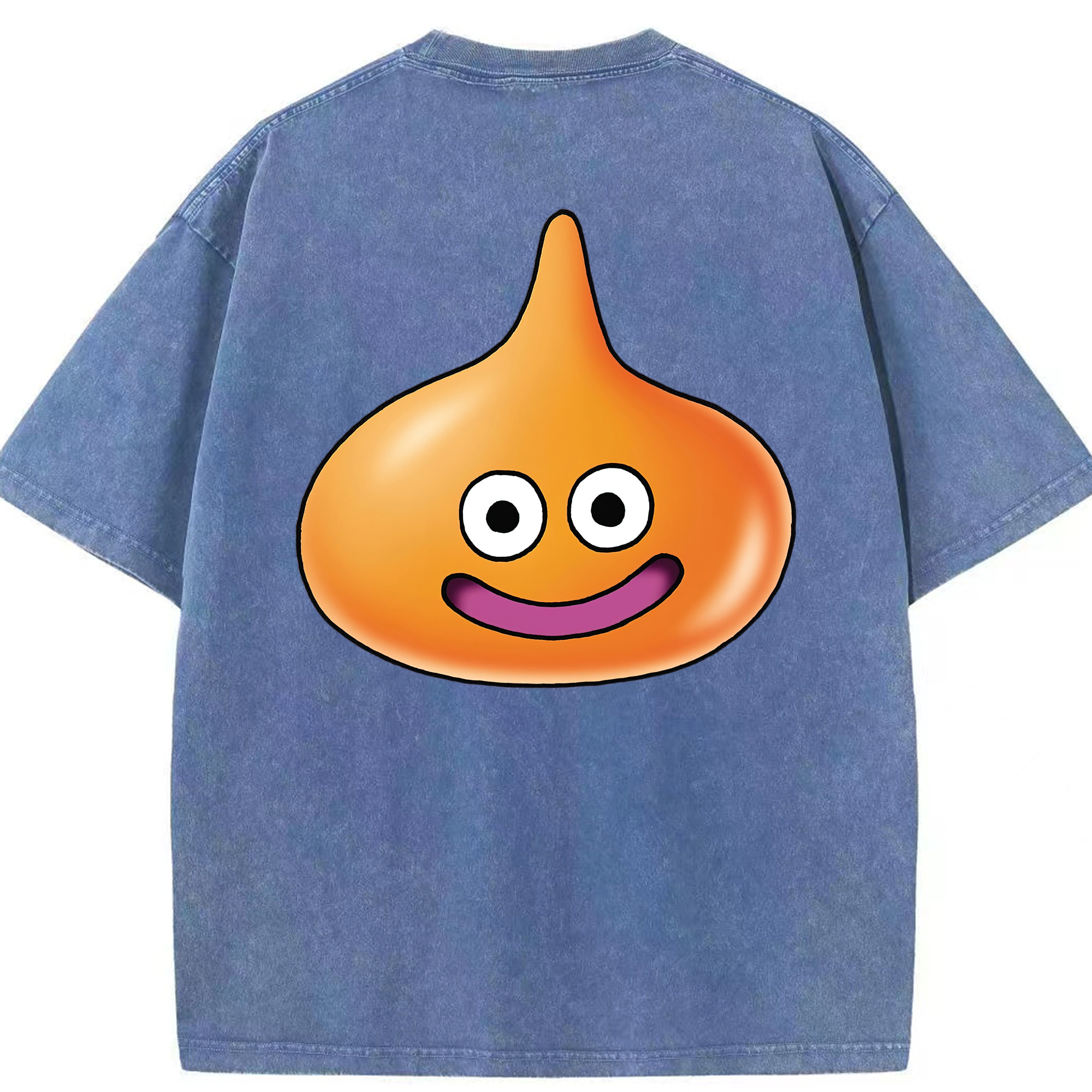 （画像用） ドラゴンクエスト Doragon Kuesuto Dragon Quest 綿100% ヴィンテージ風 半袖Tシャツ（背面プリント）