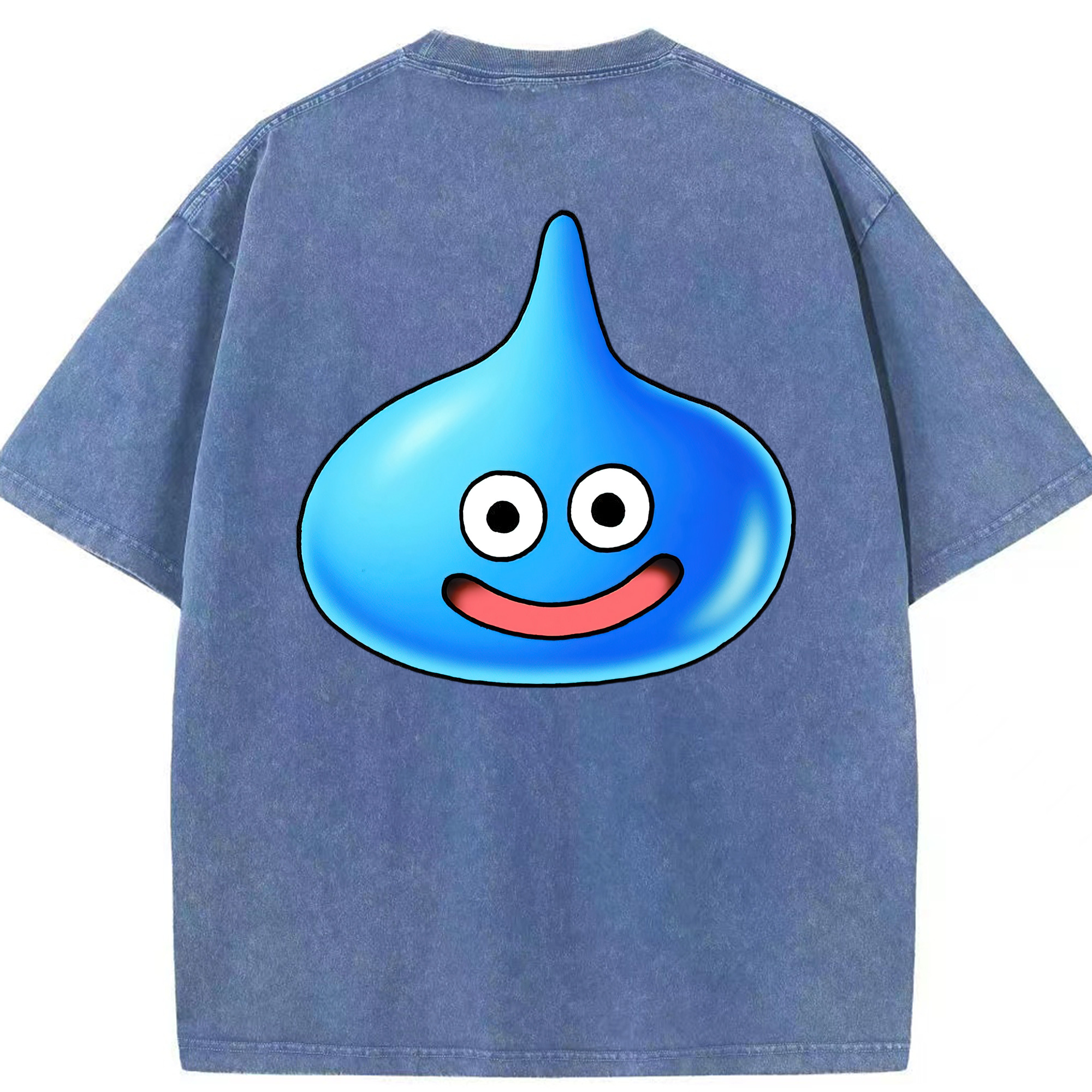 （画像用） ドラゴンクエスト Doragon Kuesuto Dragon Quest 綿100% ヴィンテージ風 半袖Tシャツ（背面プリント）