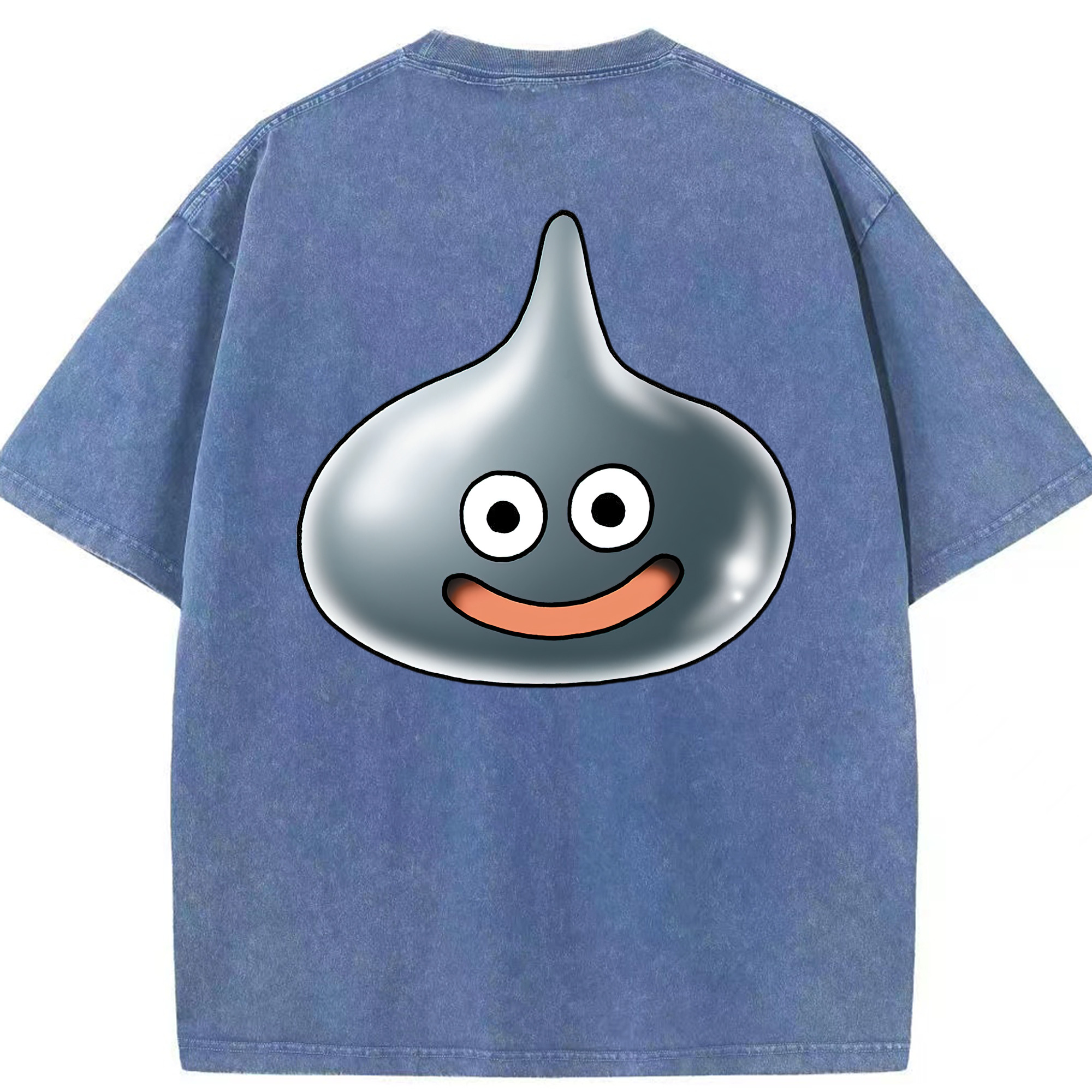 （画像用） ドラゴンクエスト Doragon Kuesuto Dragon Quest 綿100% ヴィンテージ風 半袖Tシャツ（背面プリント）