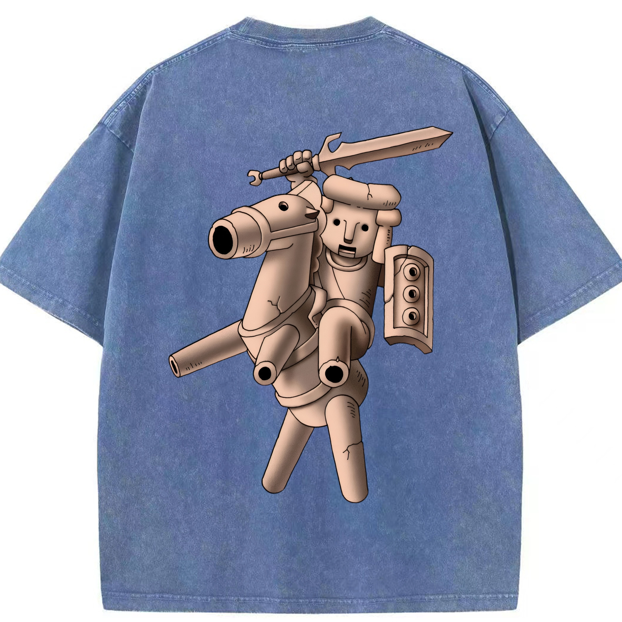 （画像用） ドラゴンクエスト Doragon Kuesuto Dragon Quest 綿100% ヴィンテージ風 半袖Tシャツ（背面プリント）