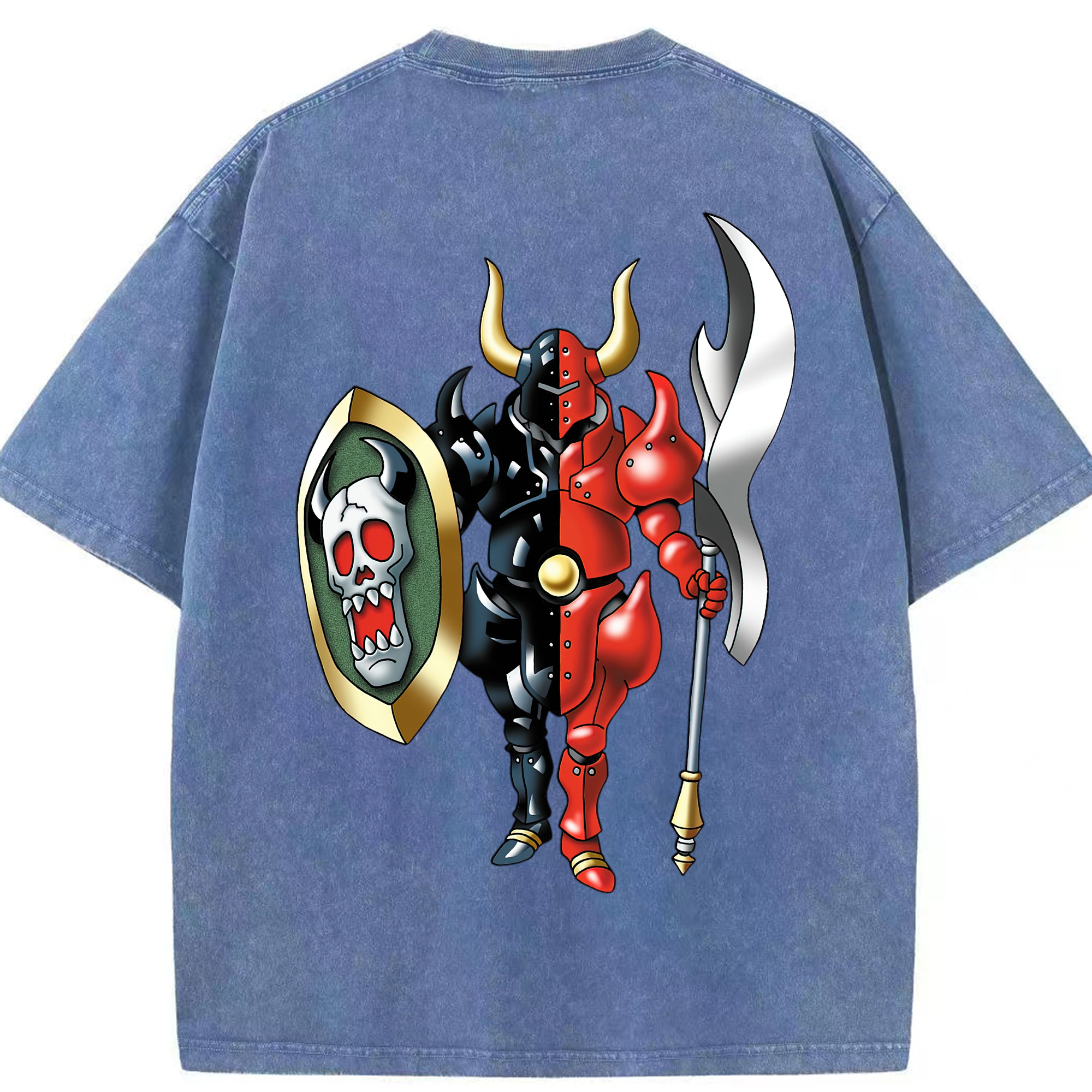 （画像用） ドラゴンクエスト Doragon Kuesuto Dragon Quest 綿100% ヴィンテージ風 半袖Tシャツ（背面プリント）