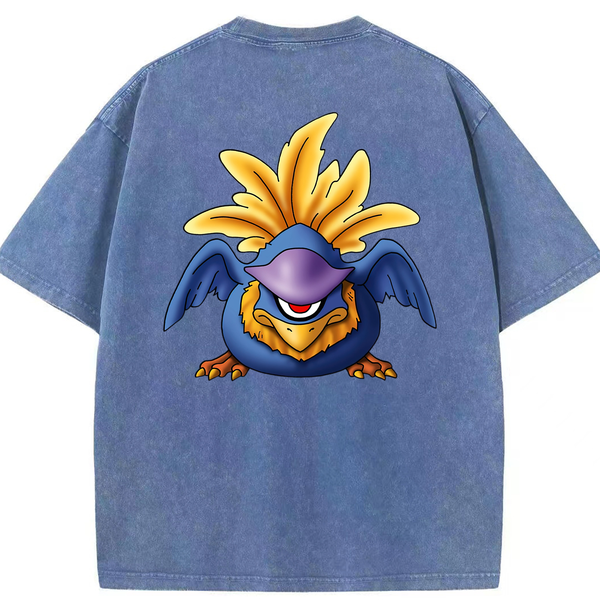 （画像用） ドラゴンクエスト Doragon Kuesuto Dragon Quest 綿100% ヴィンテージ風 半袖Tシャツ（背面プリント）