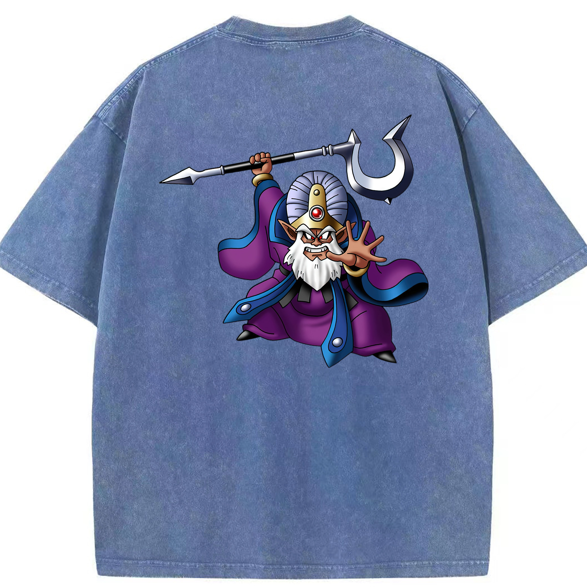 （画像用） ドラゴンクエスト Doragon Kuesuto Dragon Quest 綿100% ヴィンテージ風 半袖Tシャツ（背面プリント）