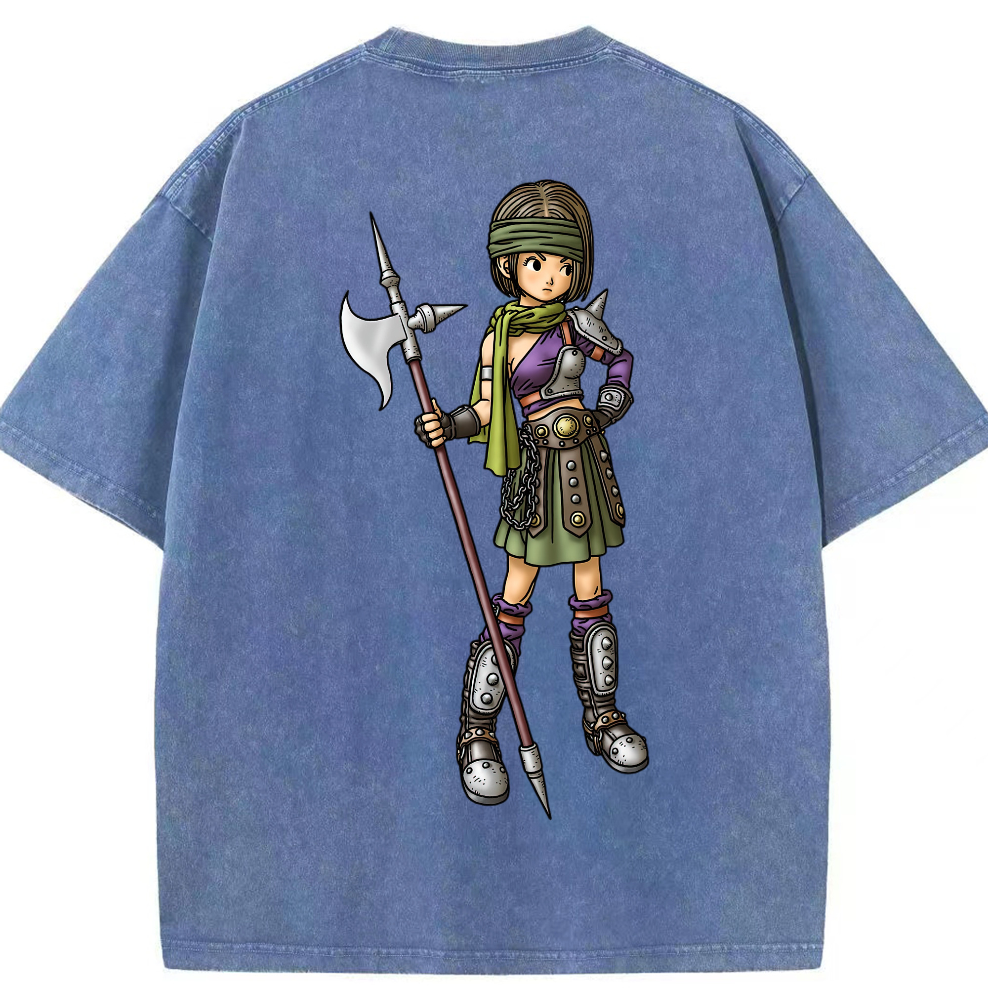 （画像用） ドラゴンクエスト Doragon Kuesuto Dragon Quest 綿100% ヴィンテージ風 半袖Tシャツ（背面プリント）
