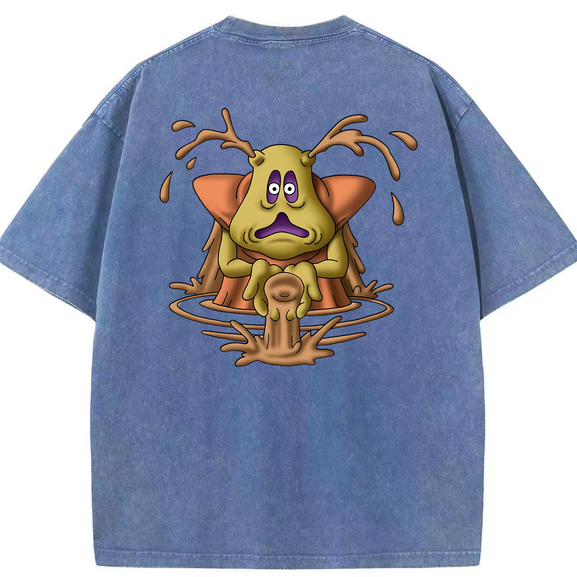 （画像用） ドラゴンクエスト Doragon Kuesuto Dragon Quest 綿100% ヴィンテージ風 半袖Tシャツ（背面プリント）