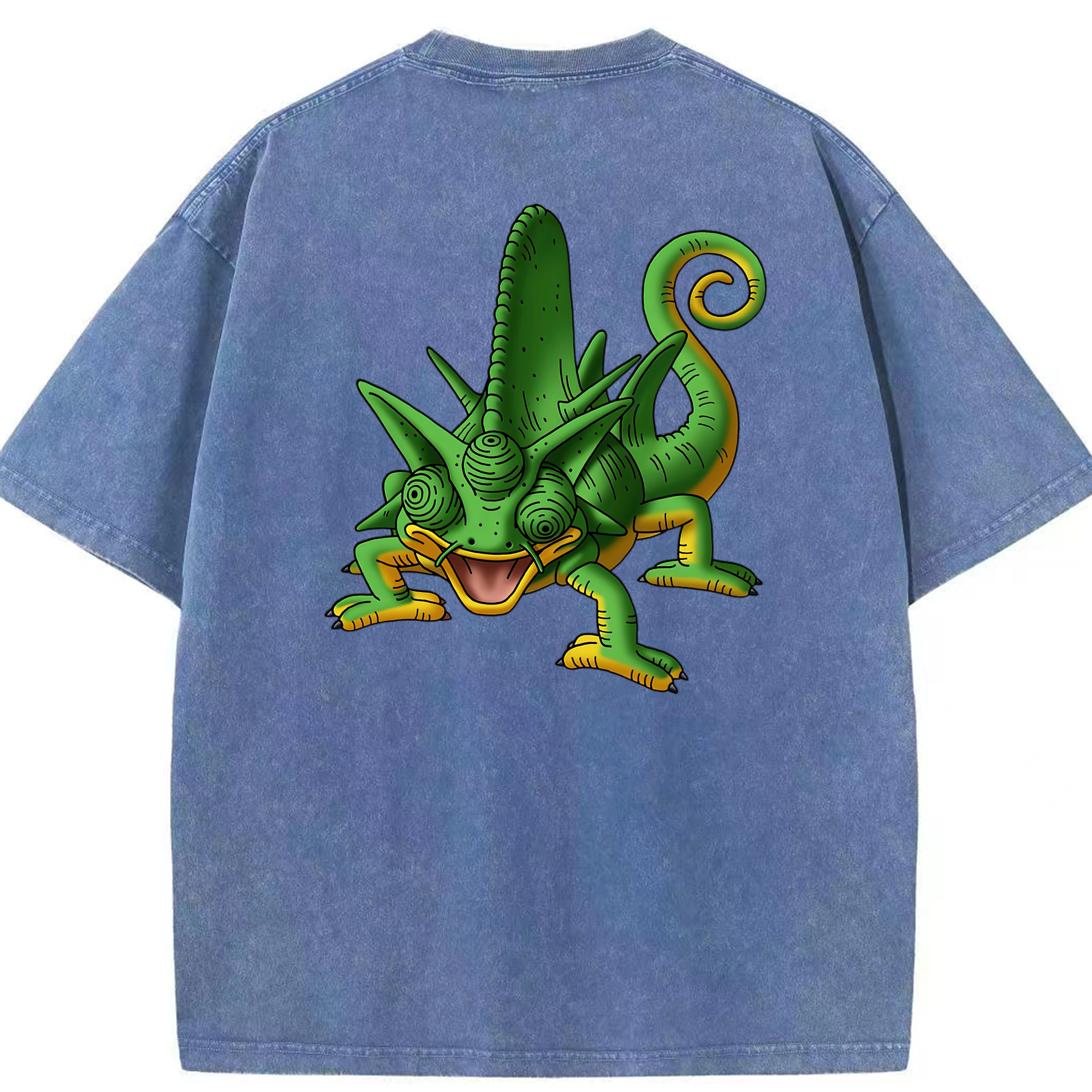 （画像用） ドラゴンクエスト Doragon Kuesuto Dragon Quest 綿100% ヴィンテージ風 半袖Tシャツ（背面プリント）
