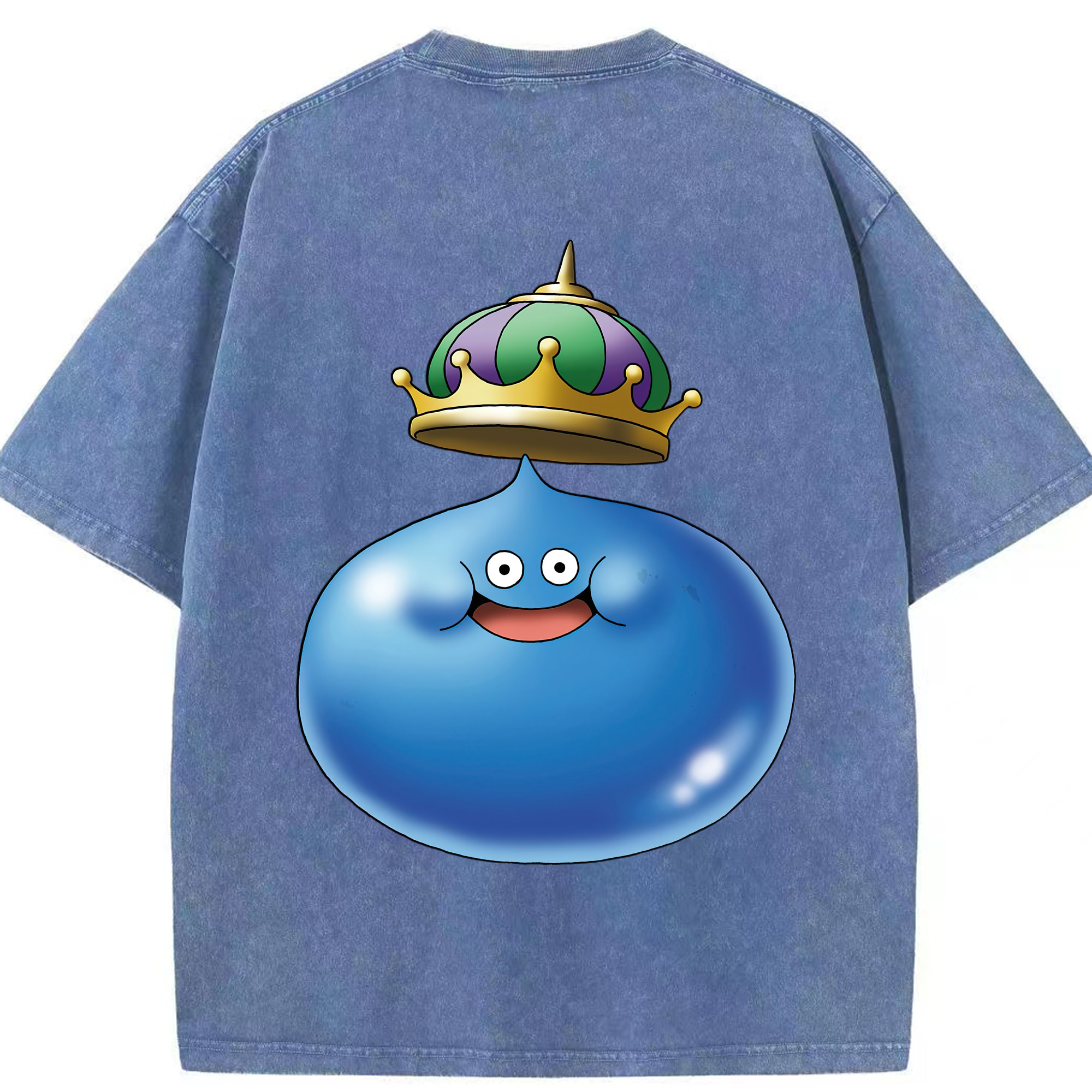 （画像用） ドラゴンクエスト Doragon Kuesuto Dragon Quest 綿100% ヴィンテージ風 半袖Tシャツ（背面プリント）
