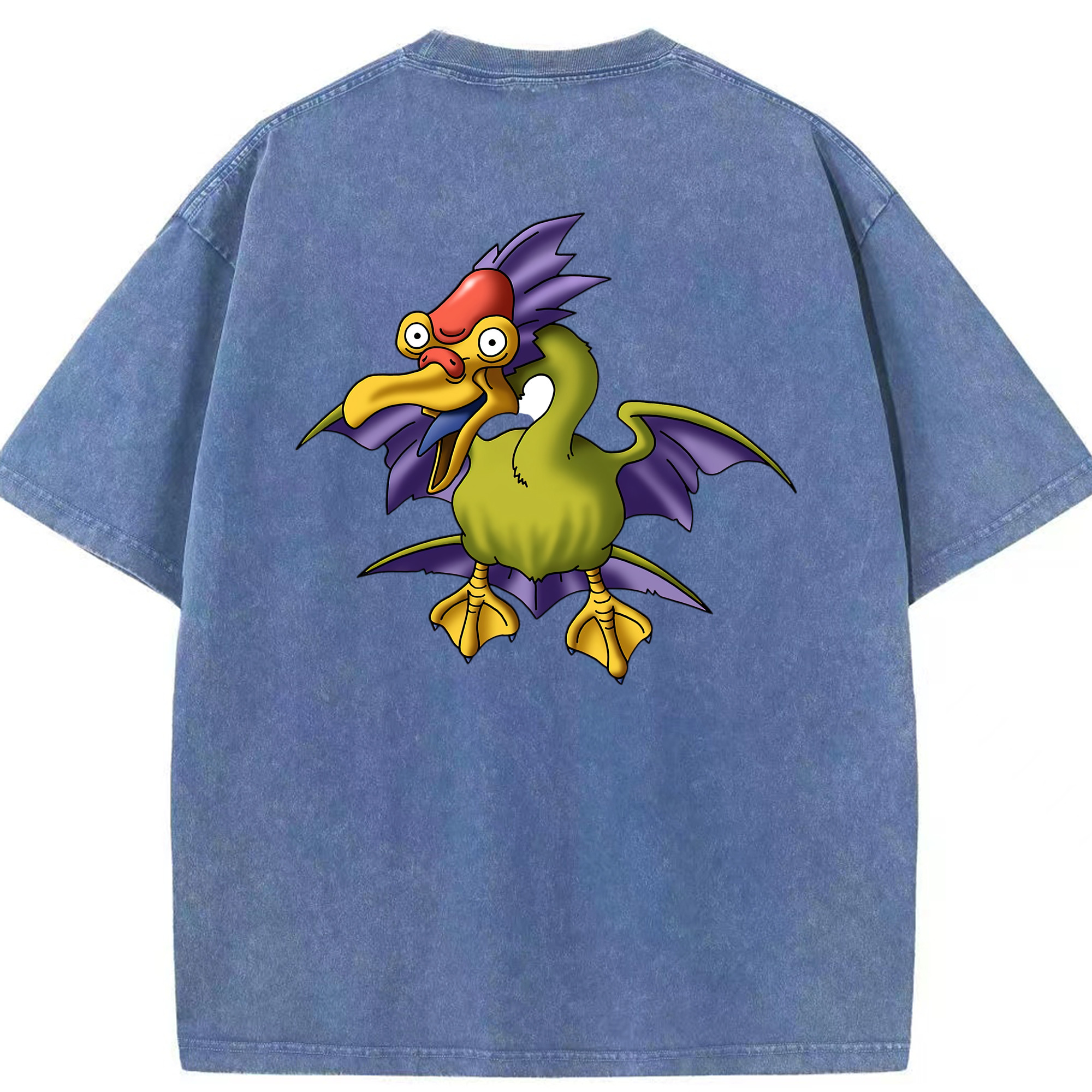 （画像用） ドラゴンクエスト Doragon Kuesuto Dragon Quest 綿100% ヴィンテージ風 半袖Tシャツ（背面プリント）