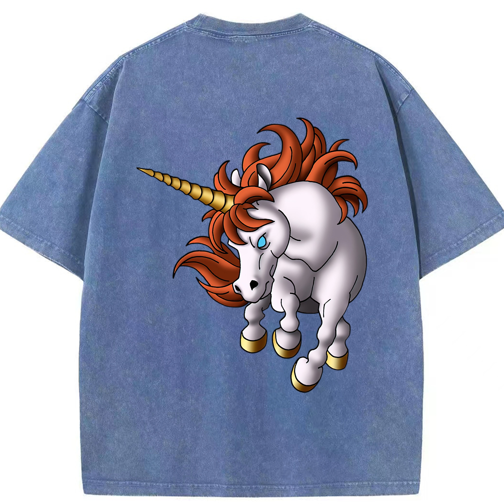 （画像用） ドラゴンクエスト Doragon Kuesuto Dragon Quest 綿100% ヴィンテージ風 半袖Tシャツ（背面プリント）