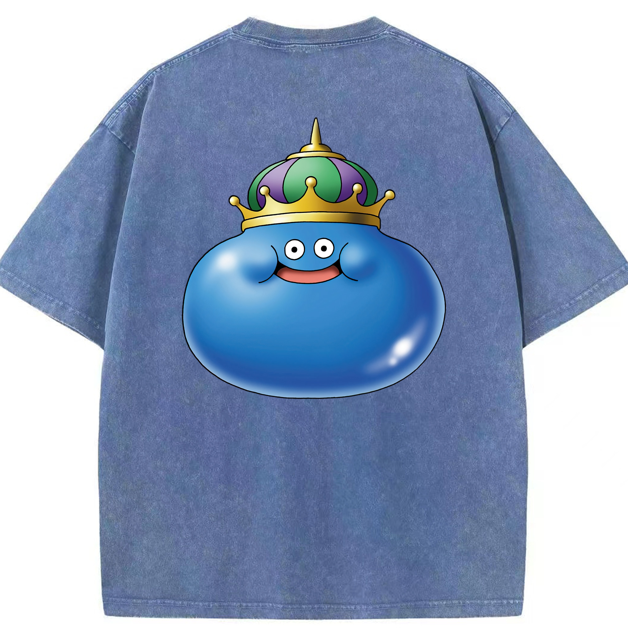 （画像用） ドラゴンクエスト Doragon Kuesuto Dragon Quest 綿100% ヴィンテージ風 半袖Tシャツ（背面プリント）