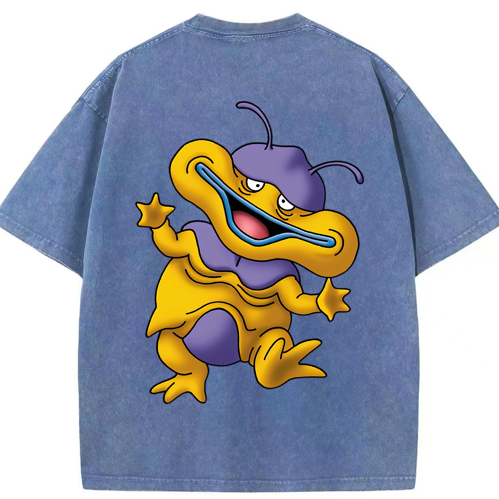 （画像用） ドラゴンクエスト Doragon Kuesuto Dragon Quest 綿100% ヴィンテージ風 半袖Tシャツ（背面プリント）