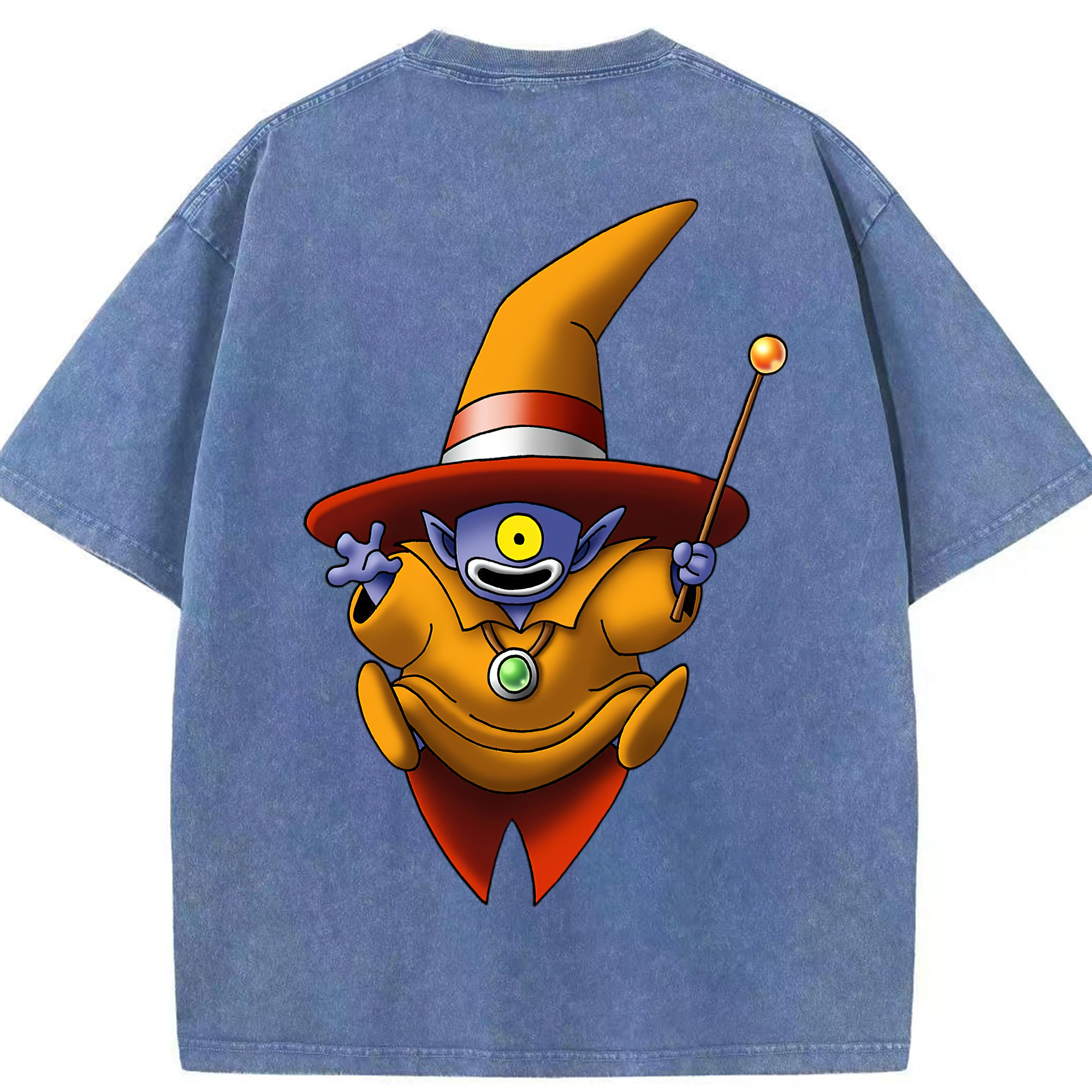 （画像用） ドラゴンクエスト Doragon Kuesuto Dragon Quest 綿100% ヴィンテージ風 半袖Tシャツ（背面プリント）