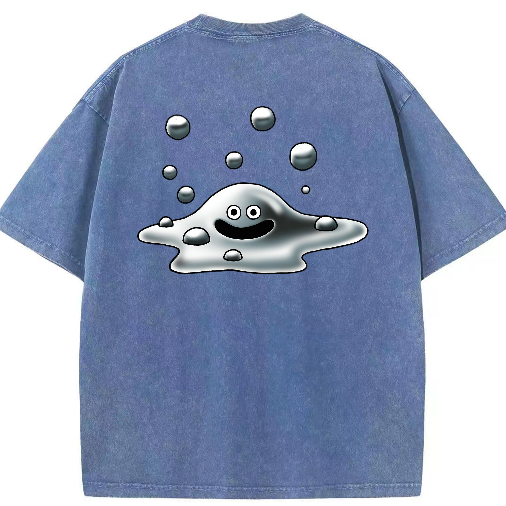 （画像用） ドラゴンクエスト Doragon Kuesuto Dragon Quest 綿100% ヴィンテージ風 半袖Tシャツ（背面プリント）