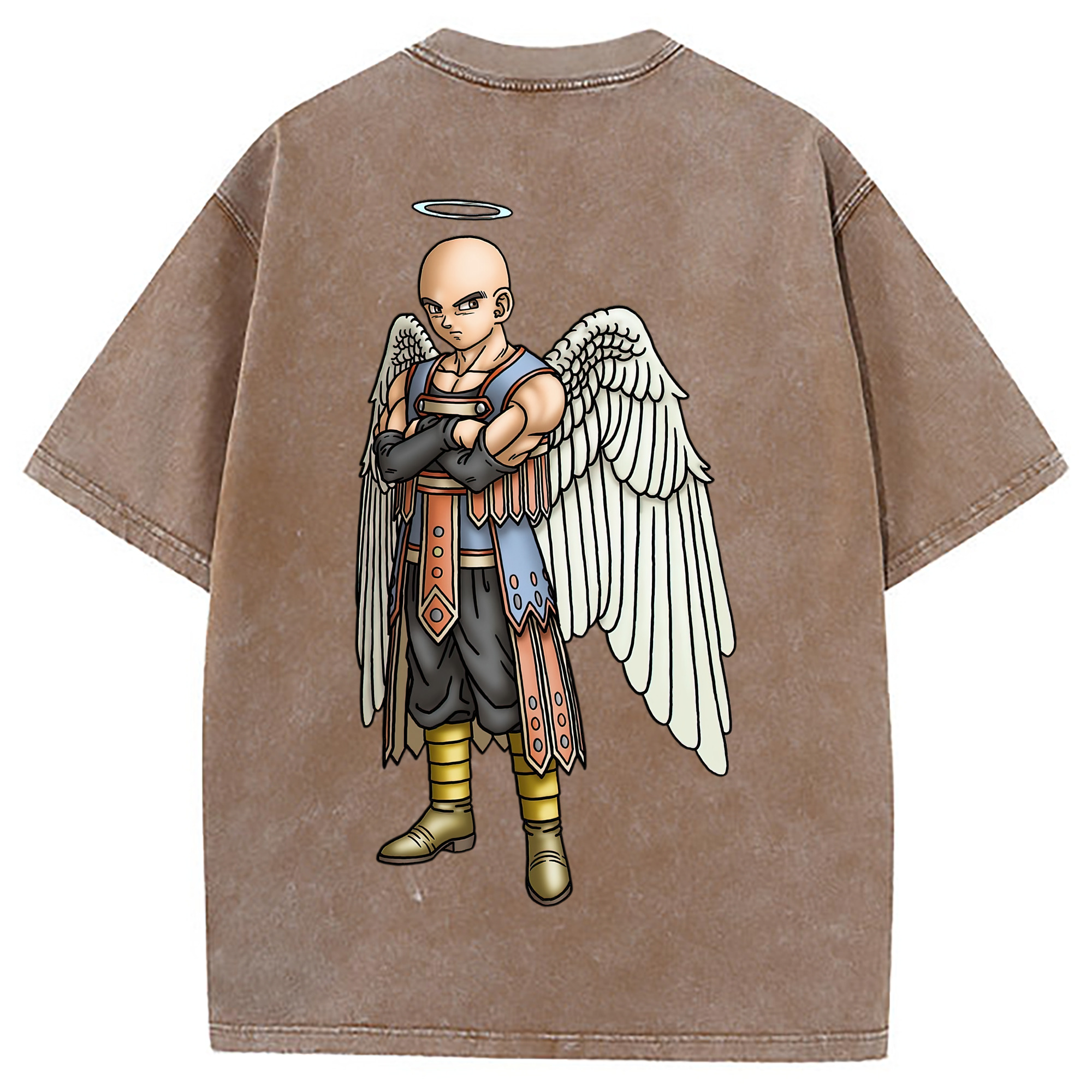 （画像用） ドラゴンクエスト Doragon Kuesuto Dragon Quest 綿100% ヴィンテージ風 半袖Tシャツ（背面プリント）