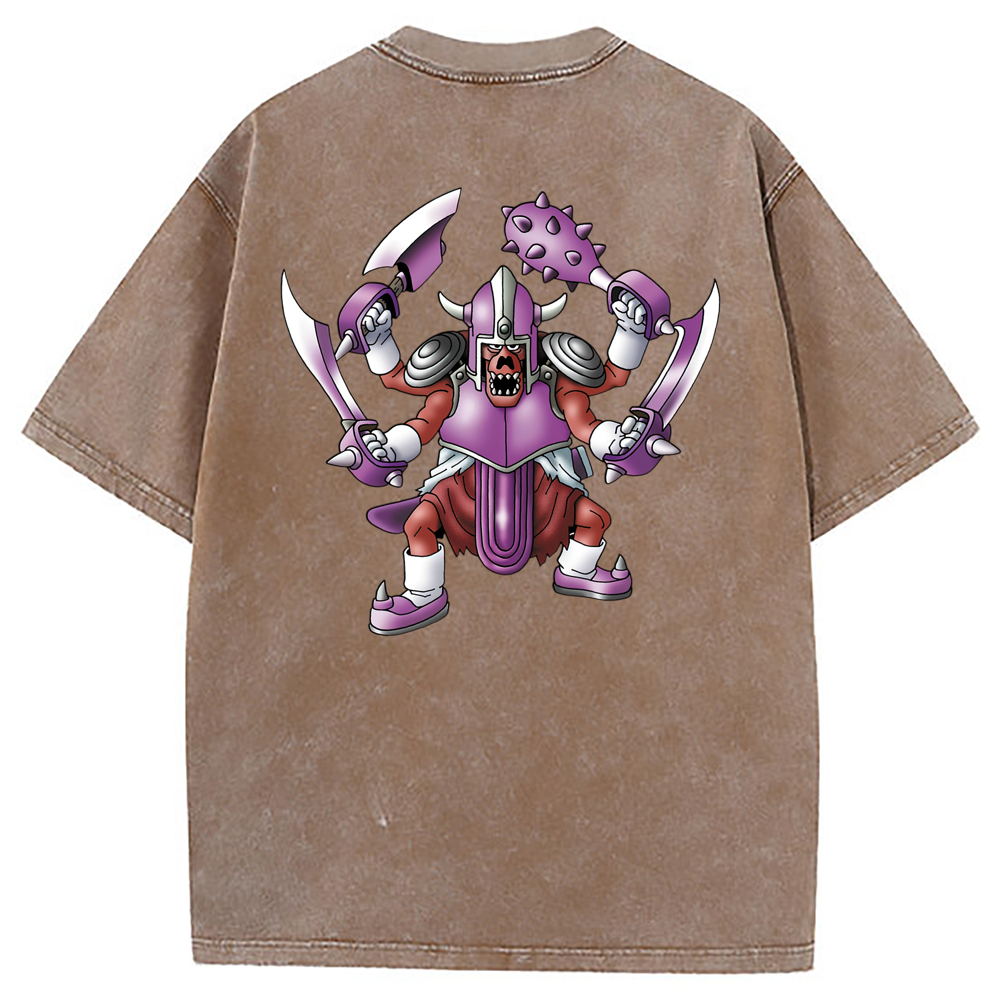 （画像用） ドラゴンクエスト Doragon Kuesuto Dragon Quest 綿100% ヴィンテージ風 半袖Tシャツ（背面プリント）