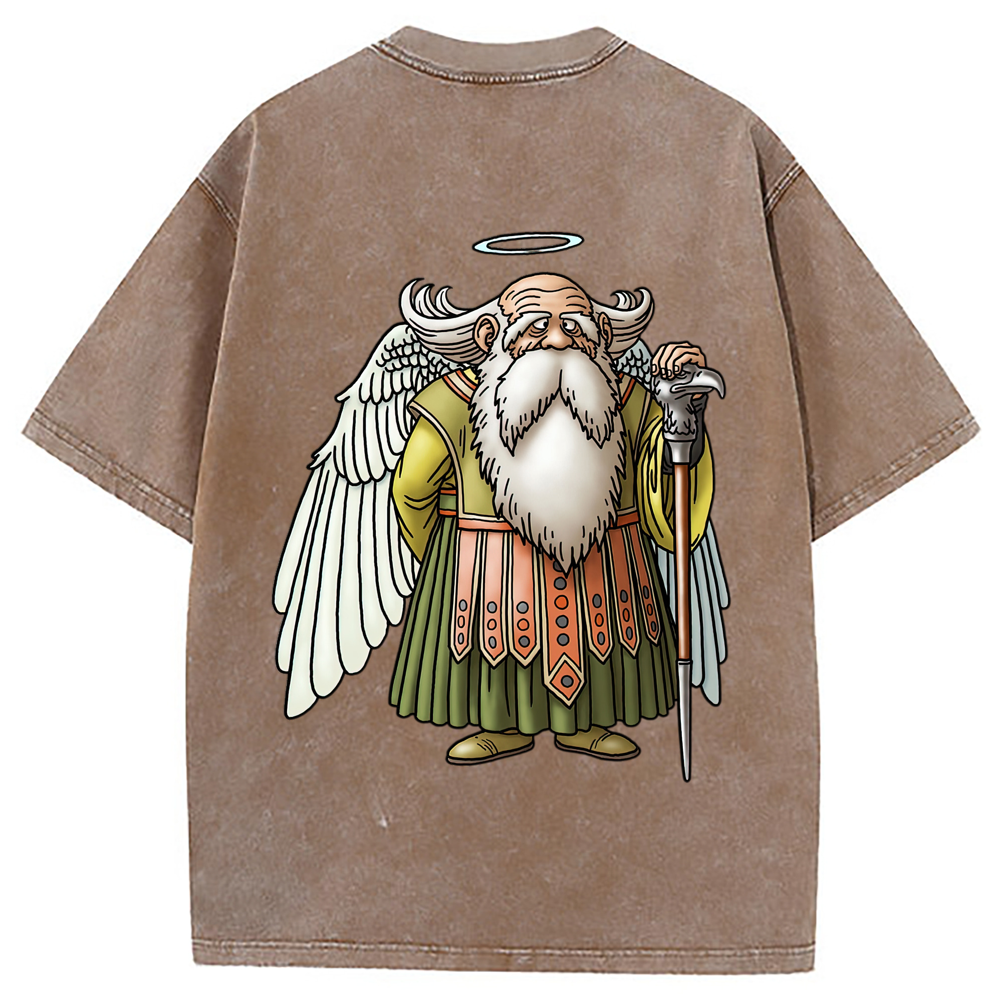 （画像用） ドラゴンクエスト Doragon Kuesuto Dragon Quest 綿100% ヴィンテージ風 半袖Tシャツ（背面プリント）
