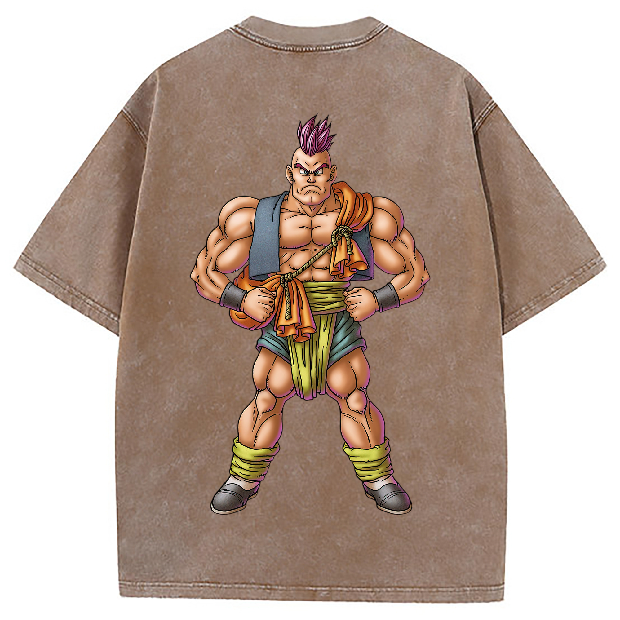 （画像用） ドラゴンクエスト Doragon Kuesuto Dragon Quest 綿100% ヴィンテージ風 半袖Tシャツ（背面プリント）