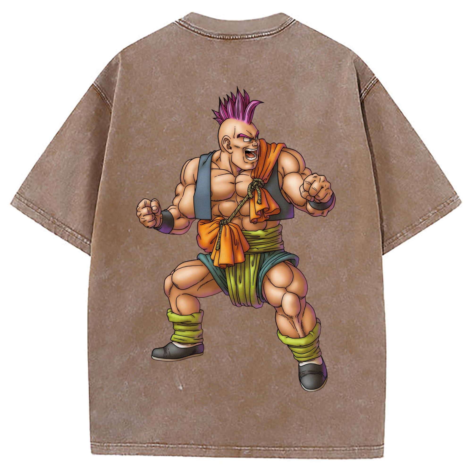 （画像用） ドラゴンクエスト Doragon Kuesuto Dragon Quest 綿100% ヴィンテージ風 半袖Tシャツ（背面プリント）
