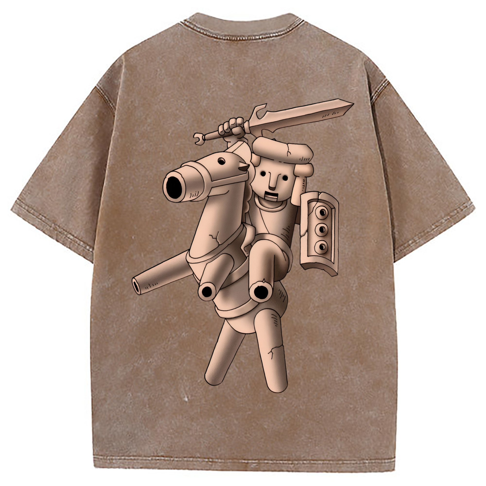 （画像用） ドラゴンクエスト Doragon Kuesuto Dragon Quest 綿100% ヴィンテージ風 半袖Tシャツ（背面プリント）