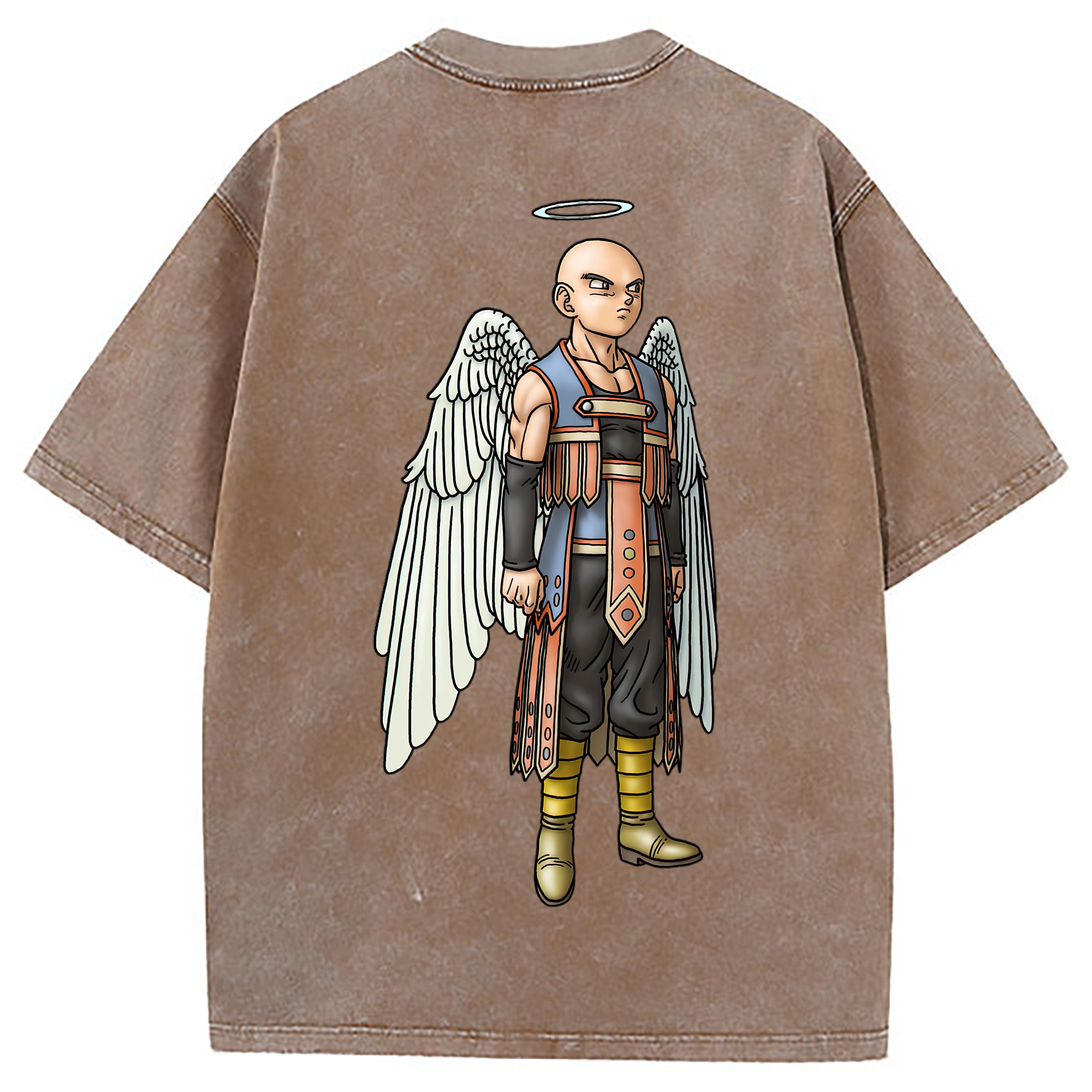 （画像用） ドラゴンクエスト Doragon Kuesuto Dragon Quest 綿100% ヴィンテージ風 半袖Tシャツ（背面プリント）