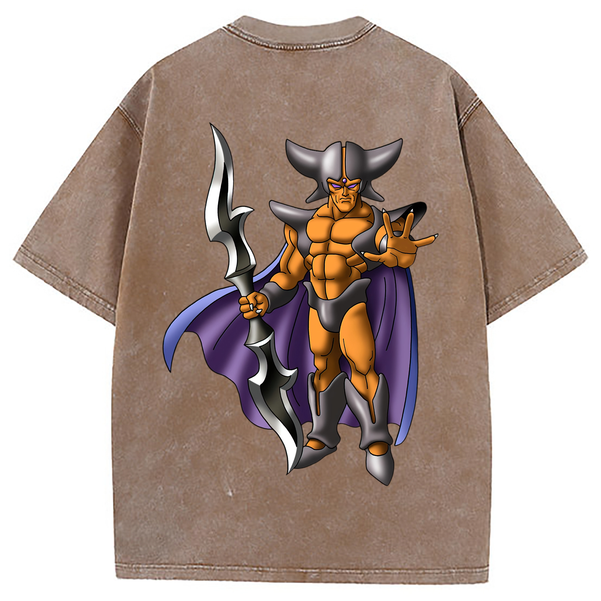 （画像用） ドラゴンクエスト Doragon Kuesuto Dragon Quest 綿100% ヴィンテージ風 半袖Tシャツ（背面プリント）