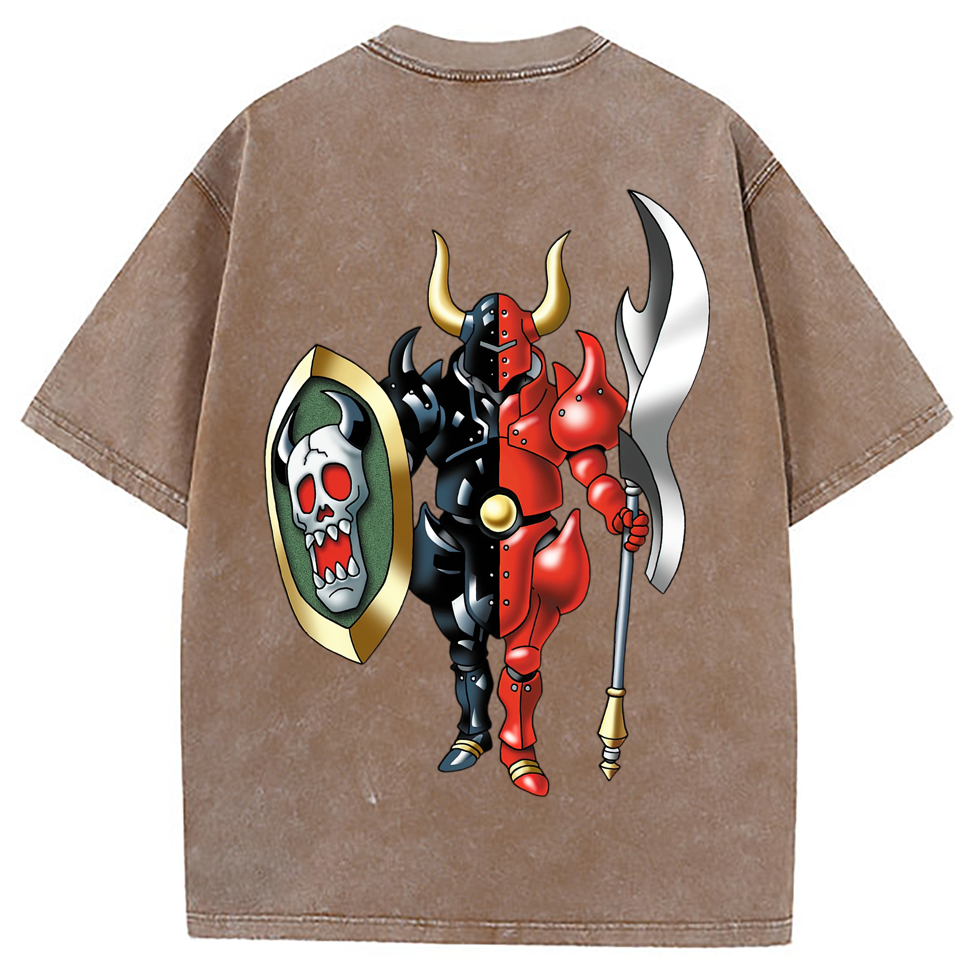 （画像用） ドラゴンクエスト Doragon Kuesuto Dragon Quest 綿100% ヴィンテージ風 半袖Tシャツ（背面プリント）