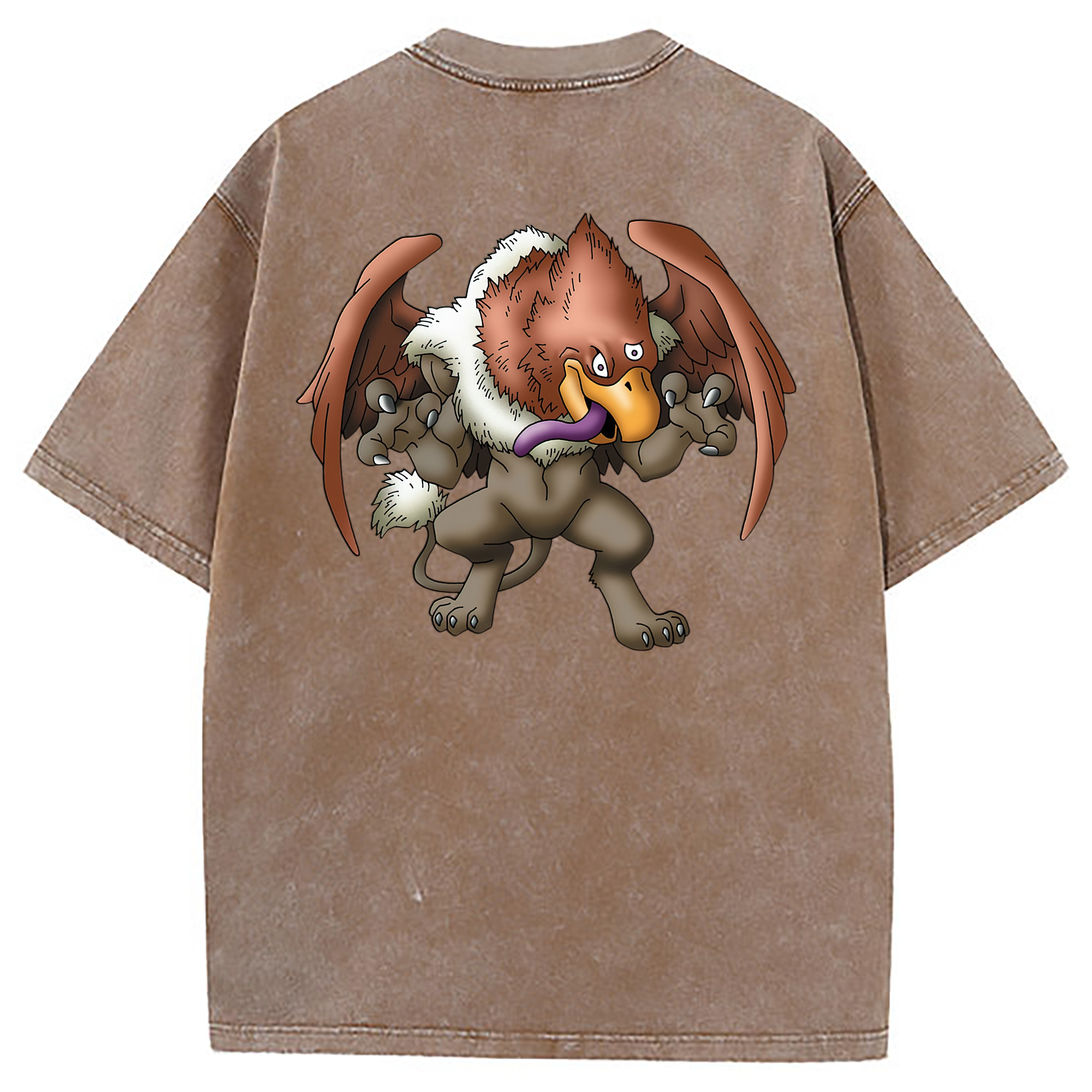 （画像用） ドラゴンクエスト Doragon Kuesuto Dragon Quest 綿100% ヴィンテージ風 半袖Tシャツ（背面プリント）
