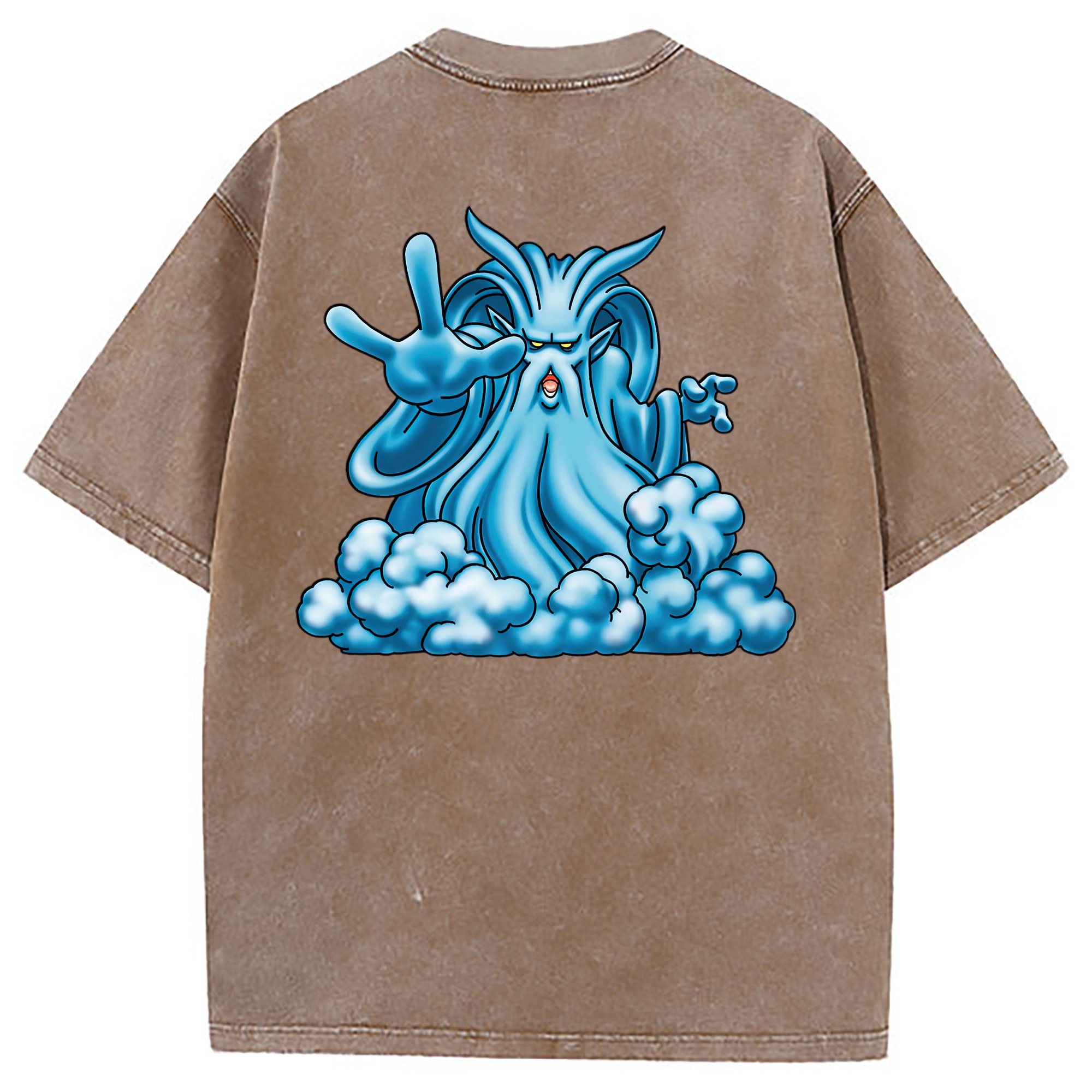 （画像用） ドラゴンクエスト Doragon Kuesuto Dragon Quest 綿100% ヴィンテージ風 半袖Tシャツ（背面プリント）