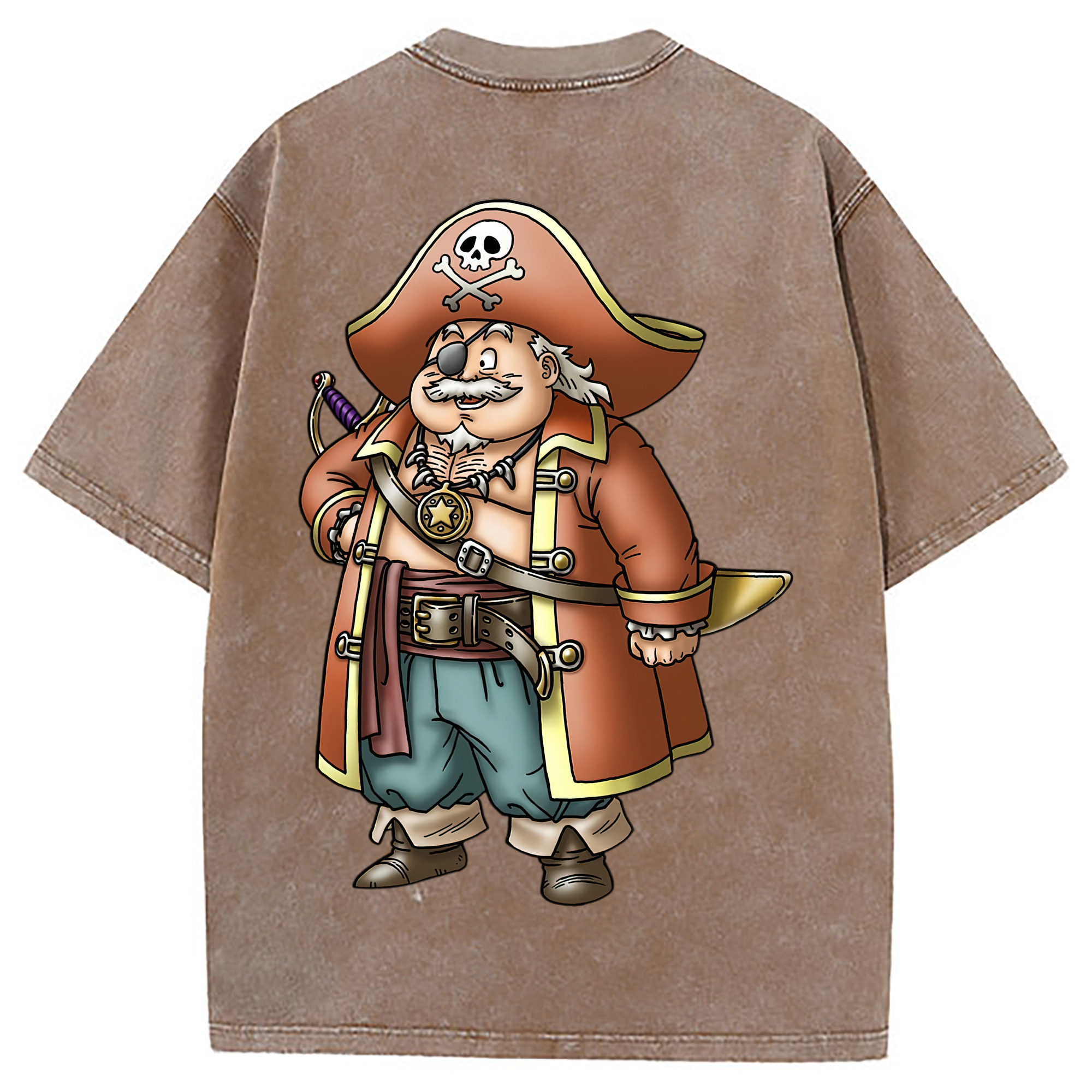 （画像用） ドラゴンクエスト Doragon Kuesuto Dragon Quest 綿100% ヴィンテージ風 半袖Tシャツ（背面プリント）