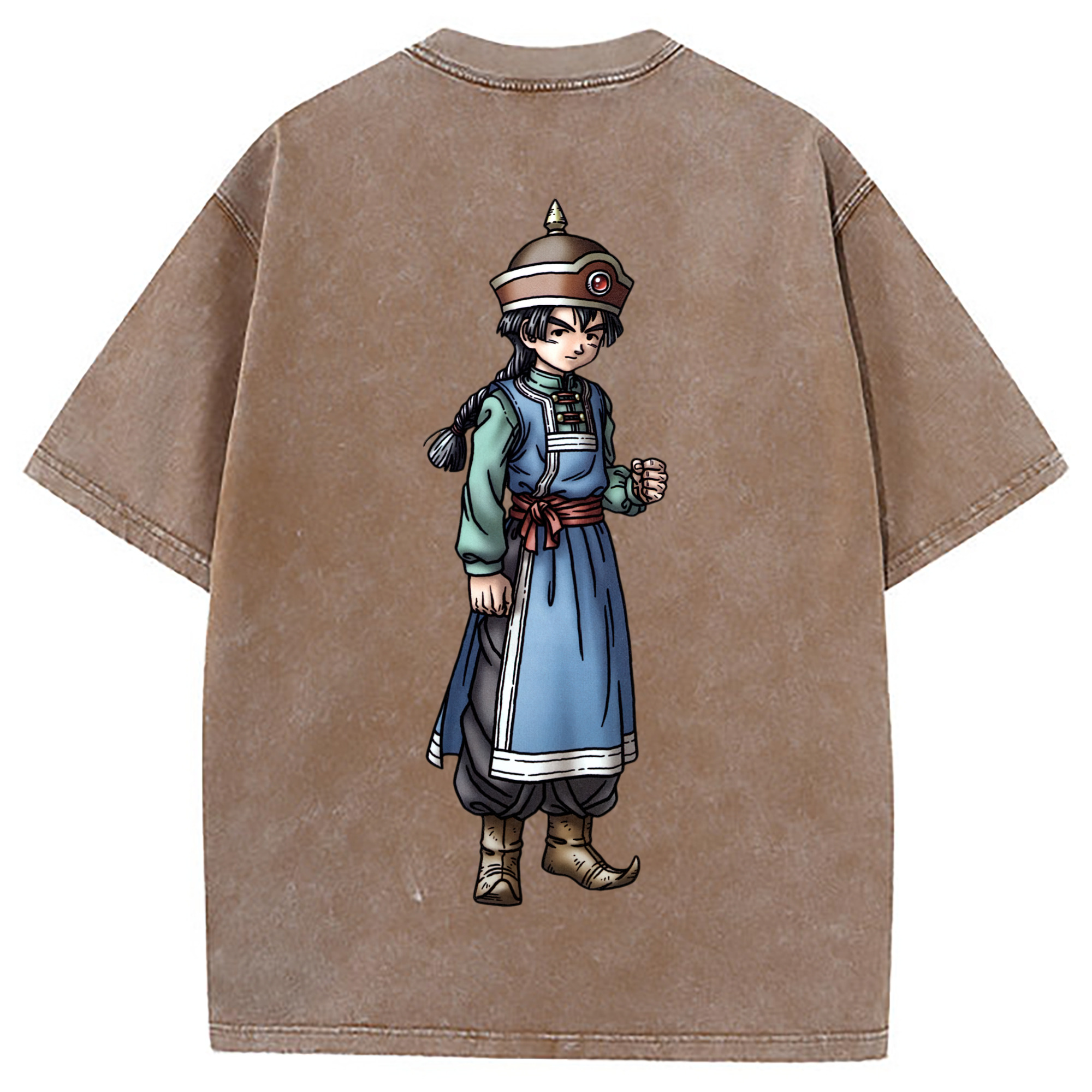 （画像用） ドラゴンクエスト Doragon Kuesuto Dragon Quest 綿100% ヴィンテージ風 半袖Tシャツ（背面プリント）