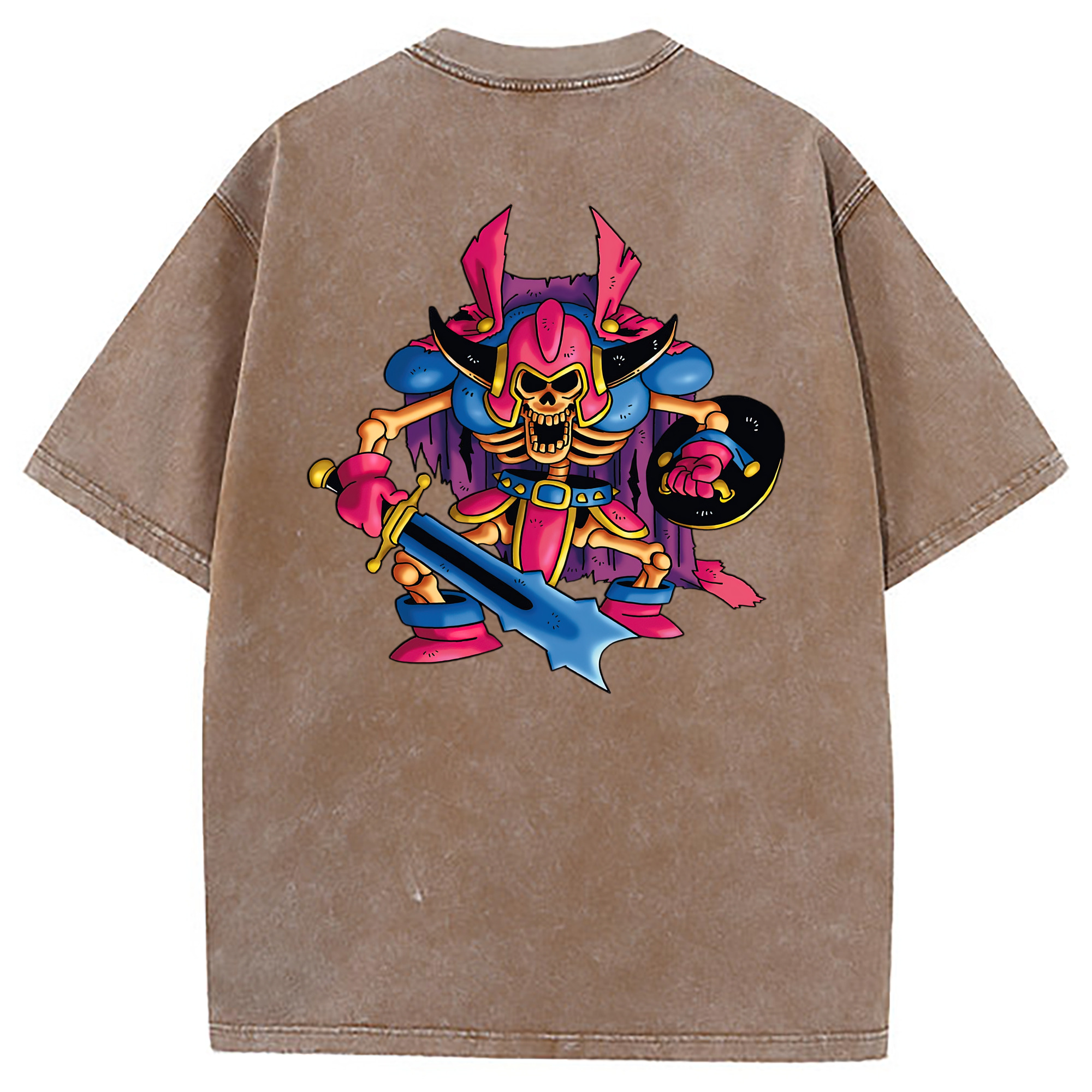 （画像用） ドラゴンクエスト Doragon Kuesuto Dragon Quest 綿100% ヴィンテージ風 半袖Tシャツ（背面プリント）