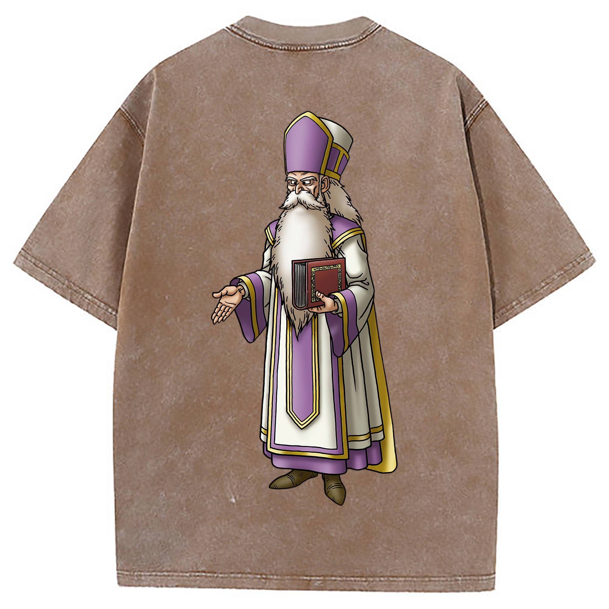 （画像用） ドラゴンクエスト Doragon Kuesuto Dragon Quest 綿100% ヴィンテージ風 半袖Tシャツ（背面プリント）