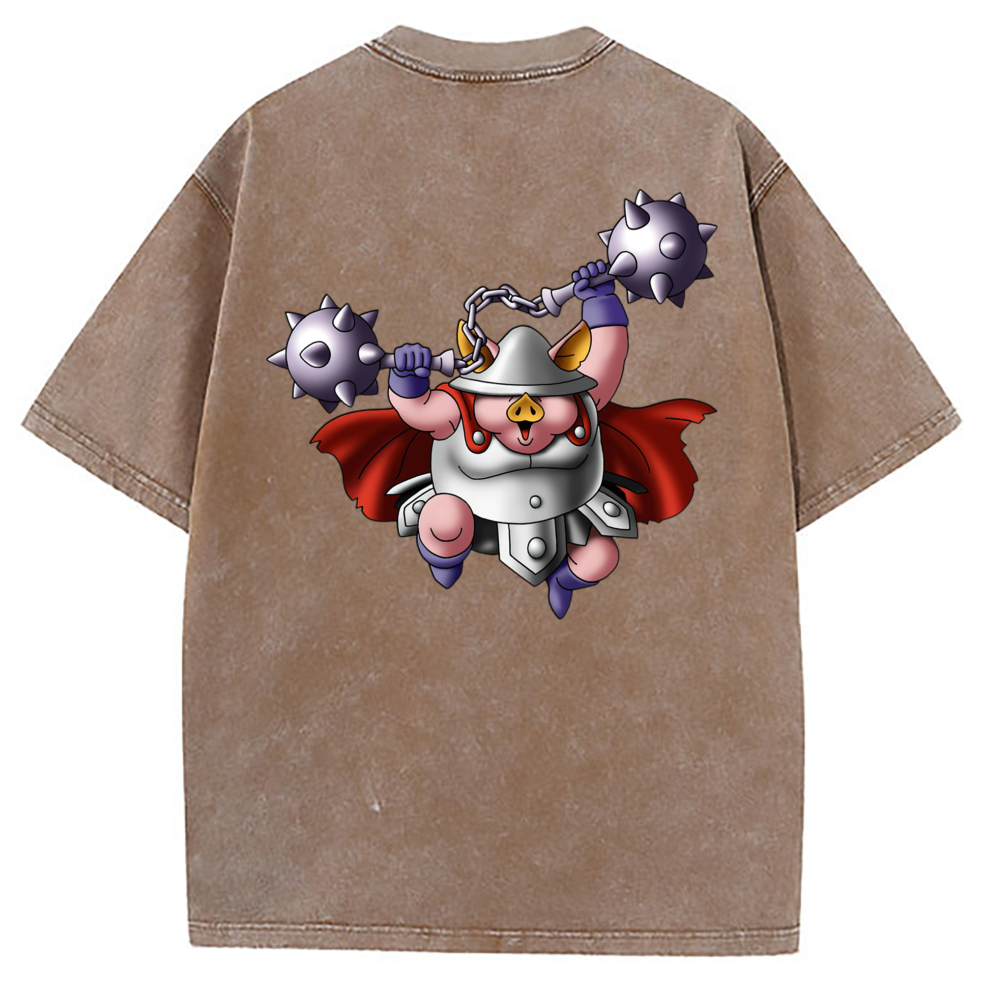 （画像用） ドラゴンクエスト Doragon Kuesuto Dragon Quest 綿100% ヴィンテージ風 半袖Tシャツ（背面プリント）