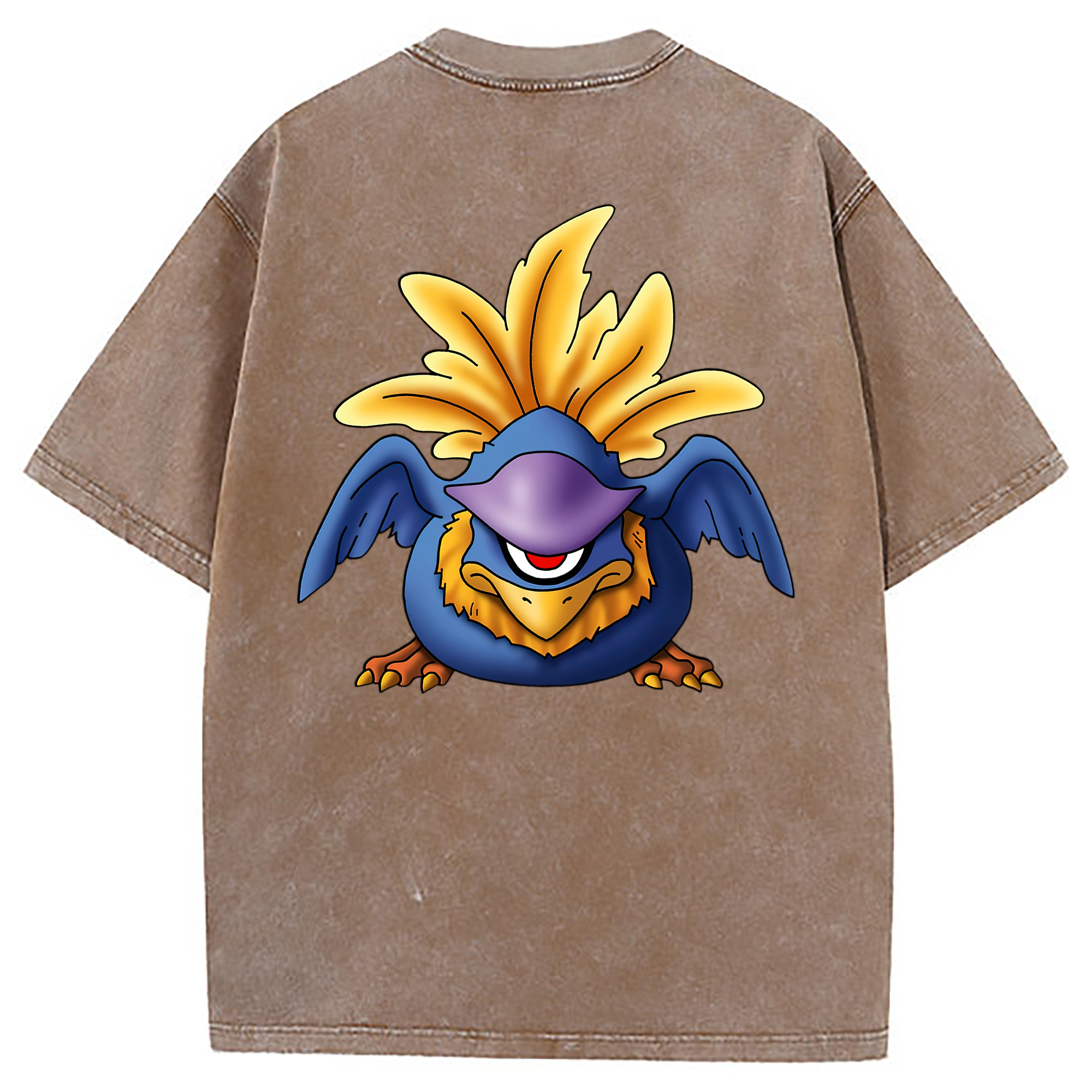 （画像用） ドラゴンクエスト Doragon Kuesuto Dragon Quest 綿100% ヴィンテージ風 半袖Tシャツ（背面プリント）