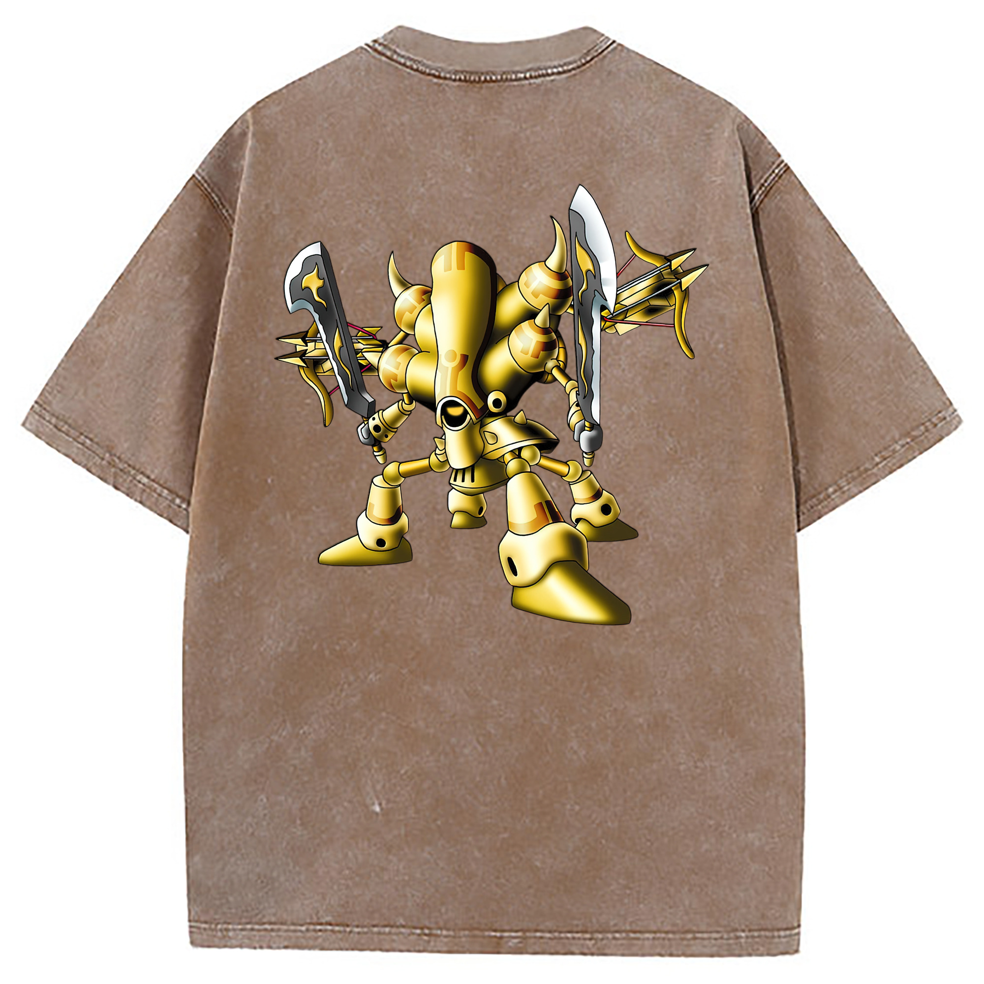 （画像用） ドラゴンクエスト Doragon Kuesuto Dragon Quest 綿100% ヴィンテージ風 半袖Tシャツ（背面プリント）