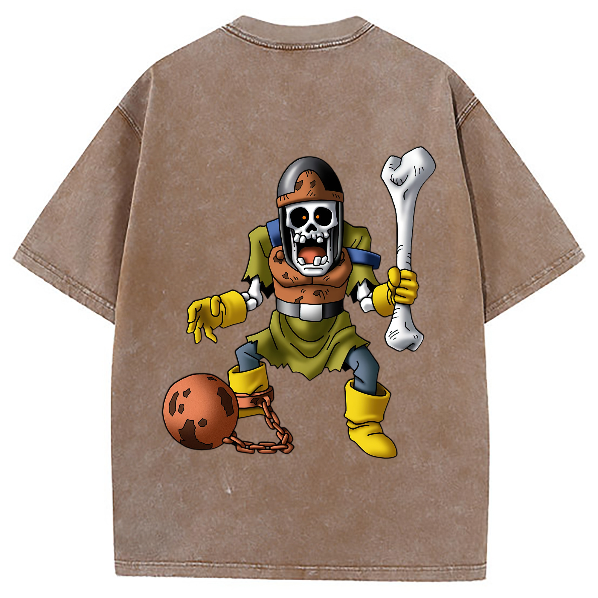 （画像用） ドラゴンクエスト Doragon Kuesuto Dragon Quest 綿100% ヴィンテージ風 半袖Tシャツ（背面プリント）
