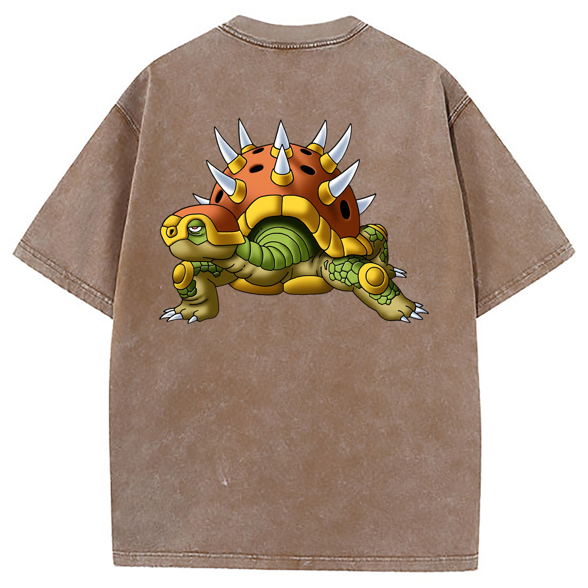 （画像用） ドラゴンクエスト Doragon Kuesuto Dragon Quest 綿100% ヴィンテージ風 半袖Tシャツ（背面プリント）